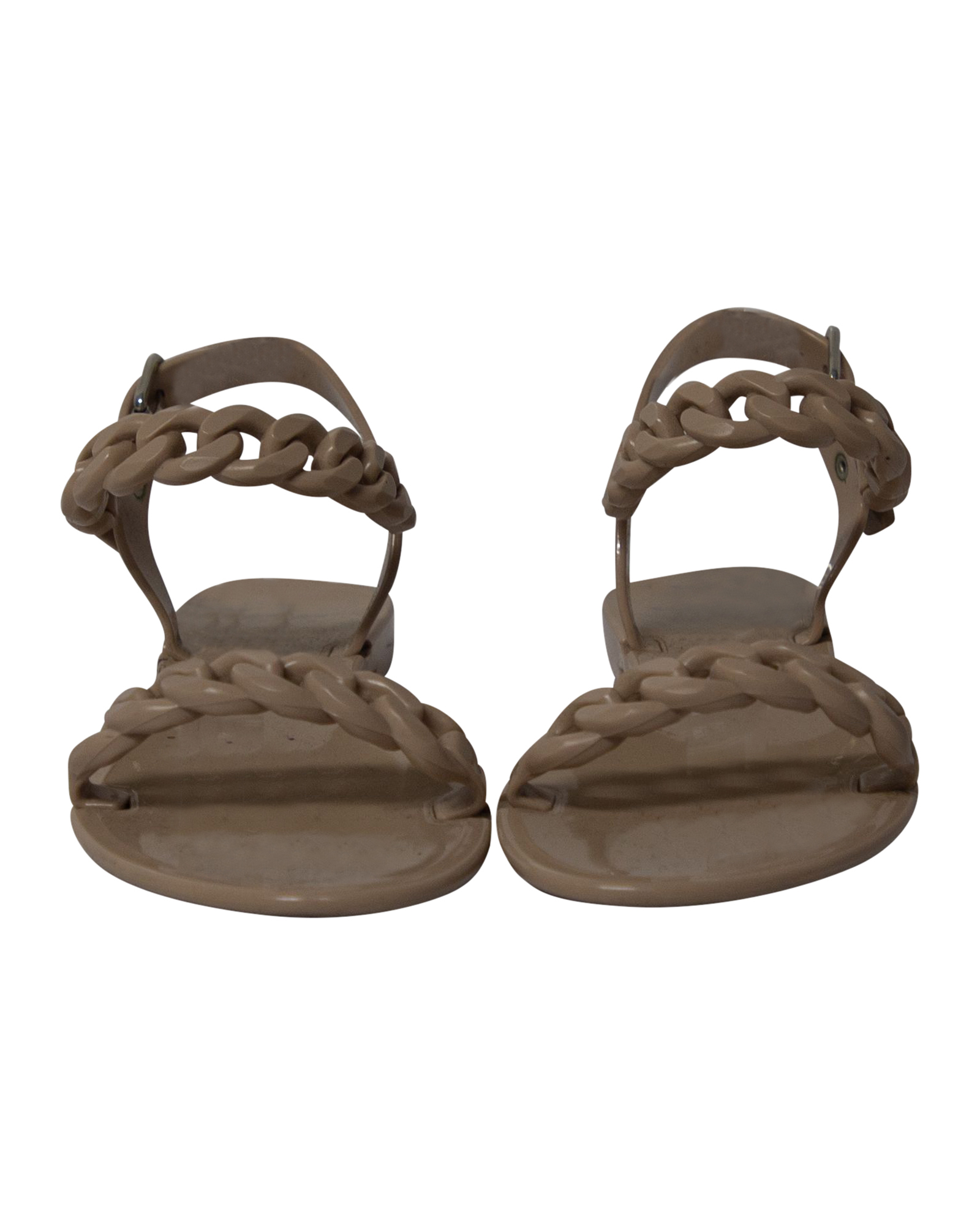 Givenchy Pre-owned Givenchy Geléplatta kedjesandaler i beige plast dam – bild 2