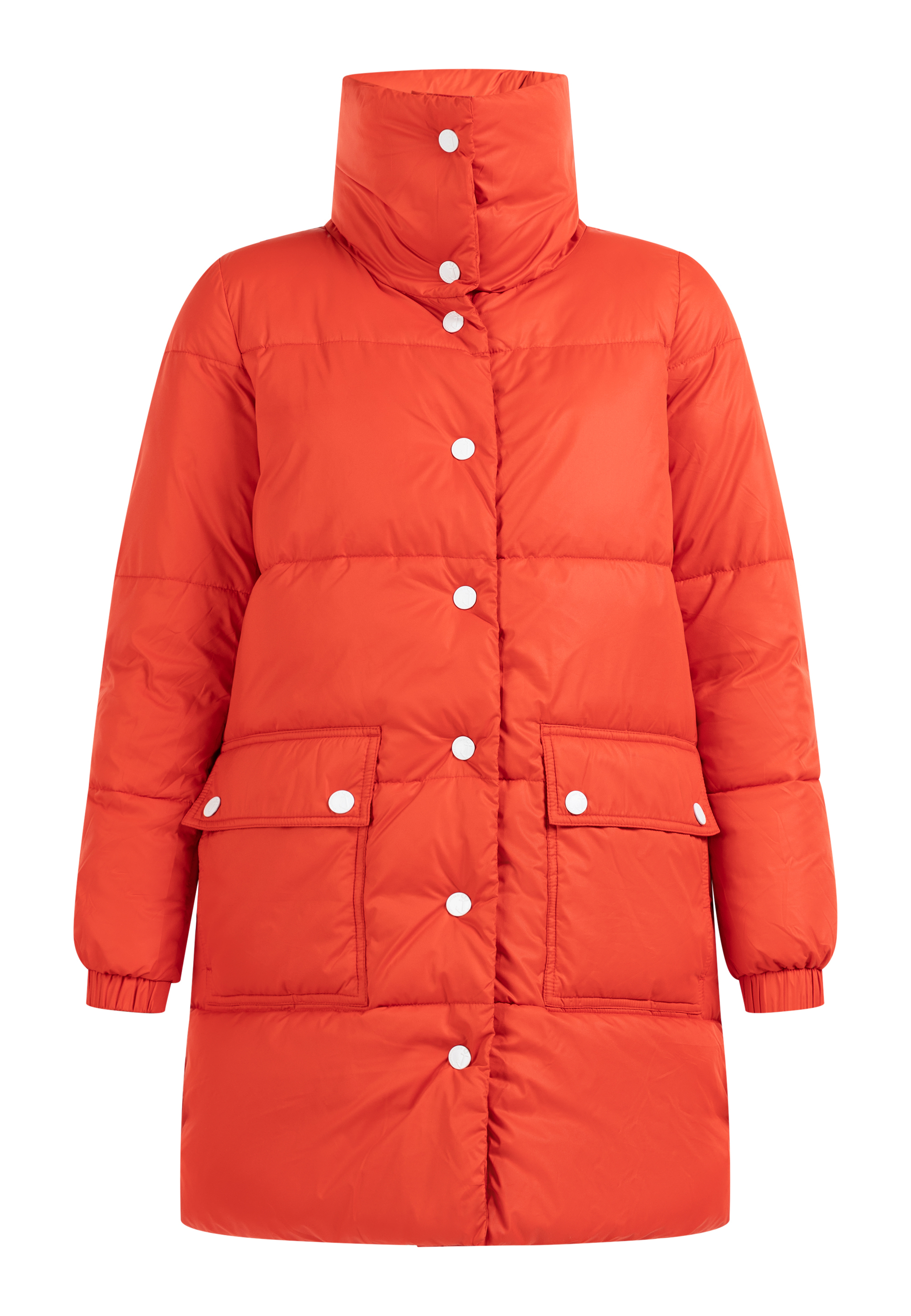Thumbnail - Dreimaster Wattierter Steppmantel Damen Rot Koralle