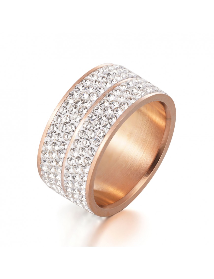 Thumbnail - Bague Elodie - Or Rosé et Cristal