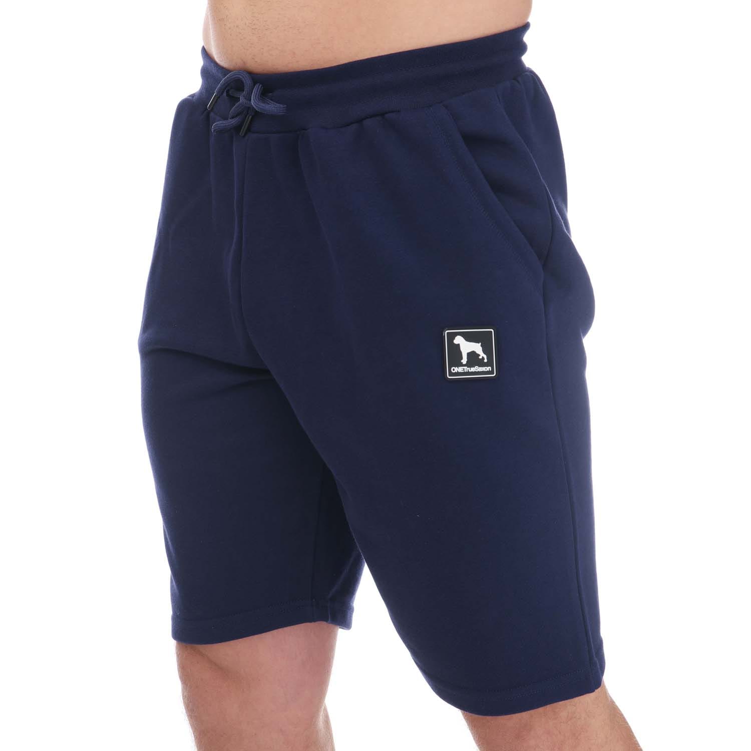 ONE True Saxon Mens Dixon Shorts in Navy Cotton - Size Medium