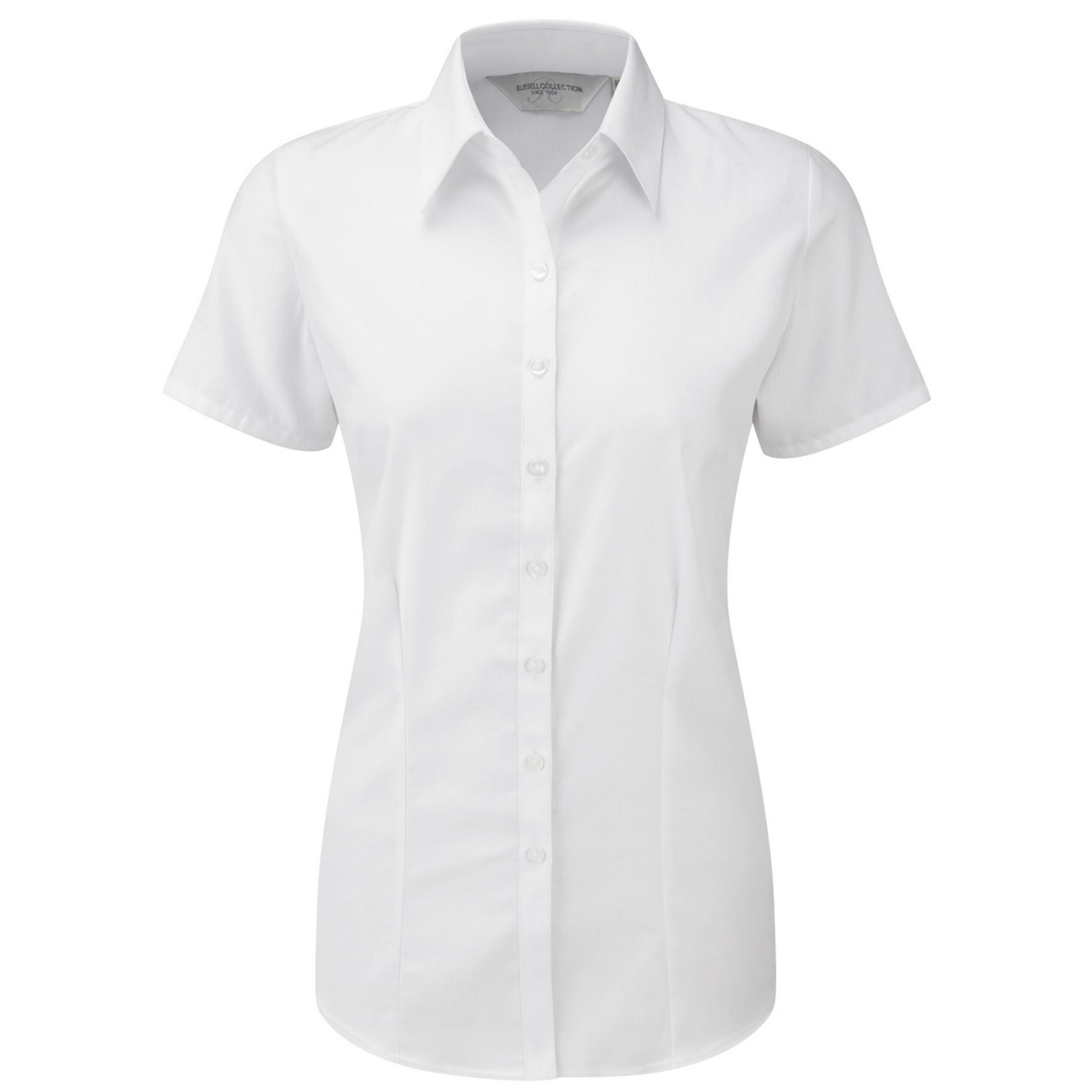 Russell Athletic Collection Womens/Ladies Herringbone Short-Sleeved Shirt (White) - Size 4XL