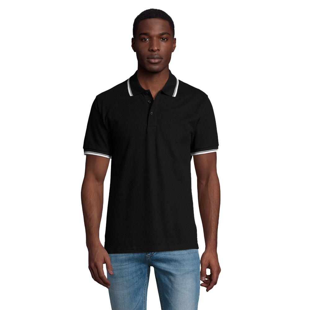 SOLS Heren Praktijk Contrast Poloshirt (Zwart)