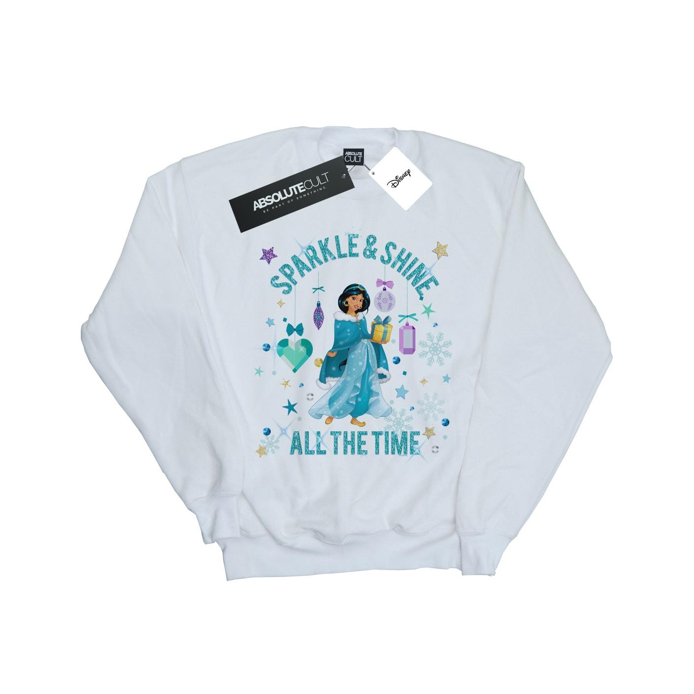 Thumbnail - Disney - "Princess Jasmine Sparkle And Shine" Sweatshirt für Mädchen (Weiß)