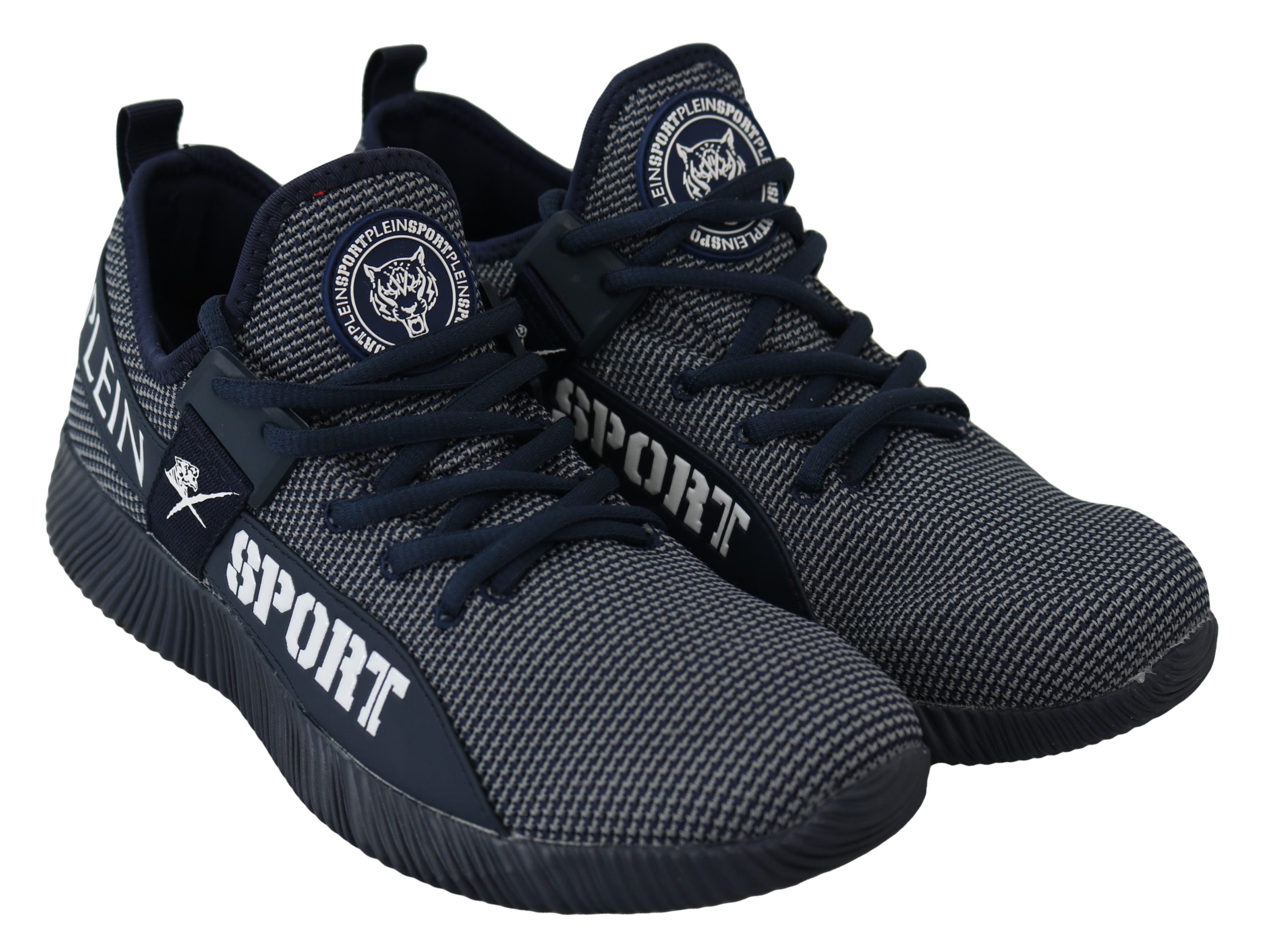 Plein Sport Herr Blå Indaco Polyester Carter Sneakers Skor – bild 2