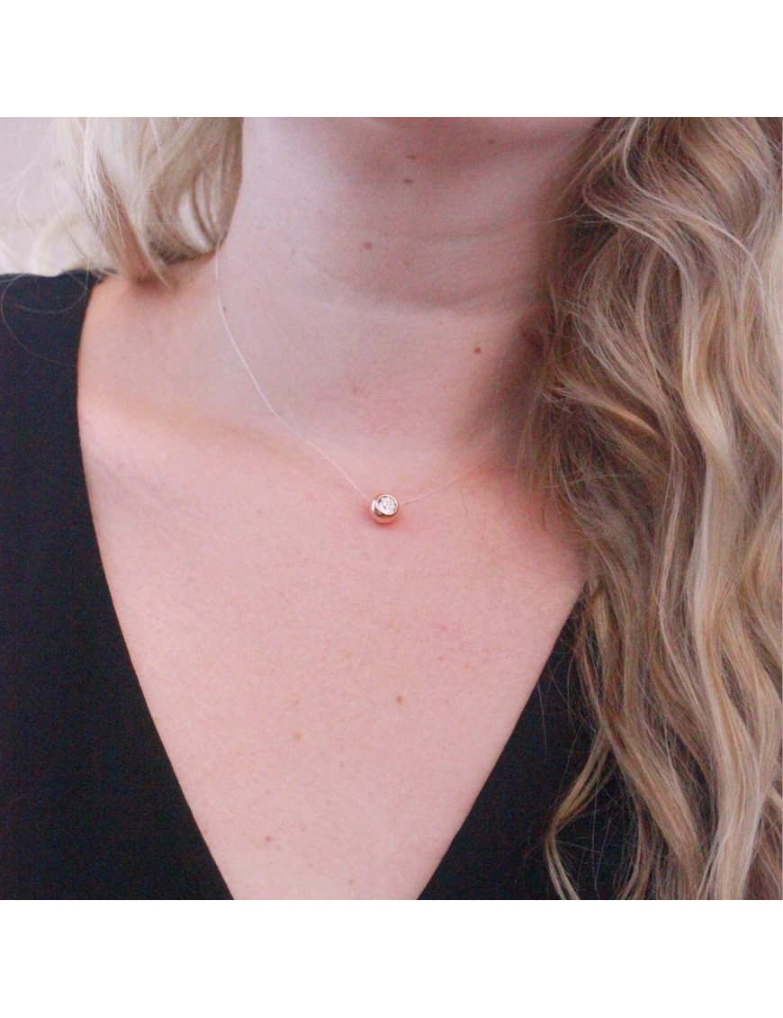 MYC Paris Moon-halsband roséguld och kristall dam – bild 2