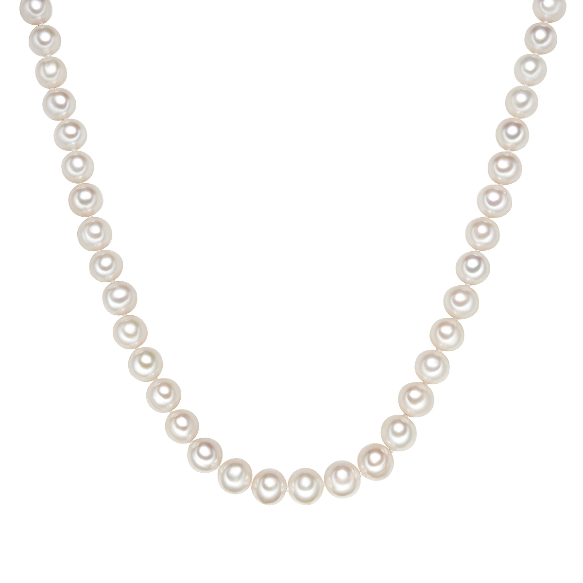 Valero Pearls Womens Female Fresh Water Cultured Pearl(s) Necklace - White Sterling Silver - Size 45 Cm