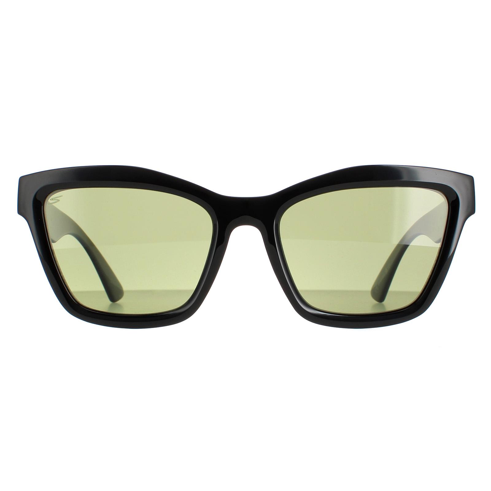 Thumbnail - Serengeti Square Womens Shiny Black Saturn Polarized 555nm Rolla