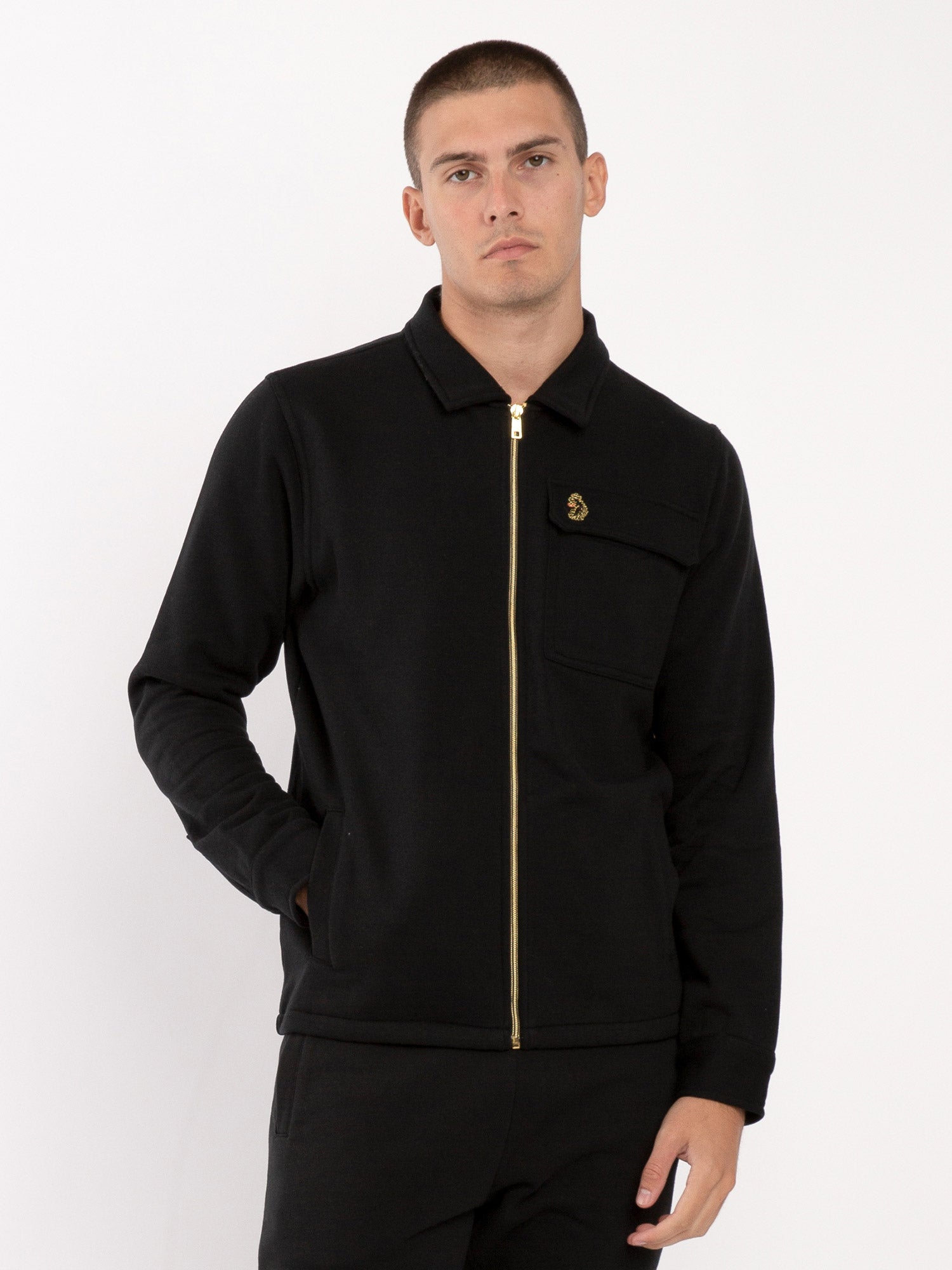 Luke 1977 Mens Knockhill Harrington Zip Sweat Black Cotton - Size 2XL - YW10