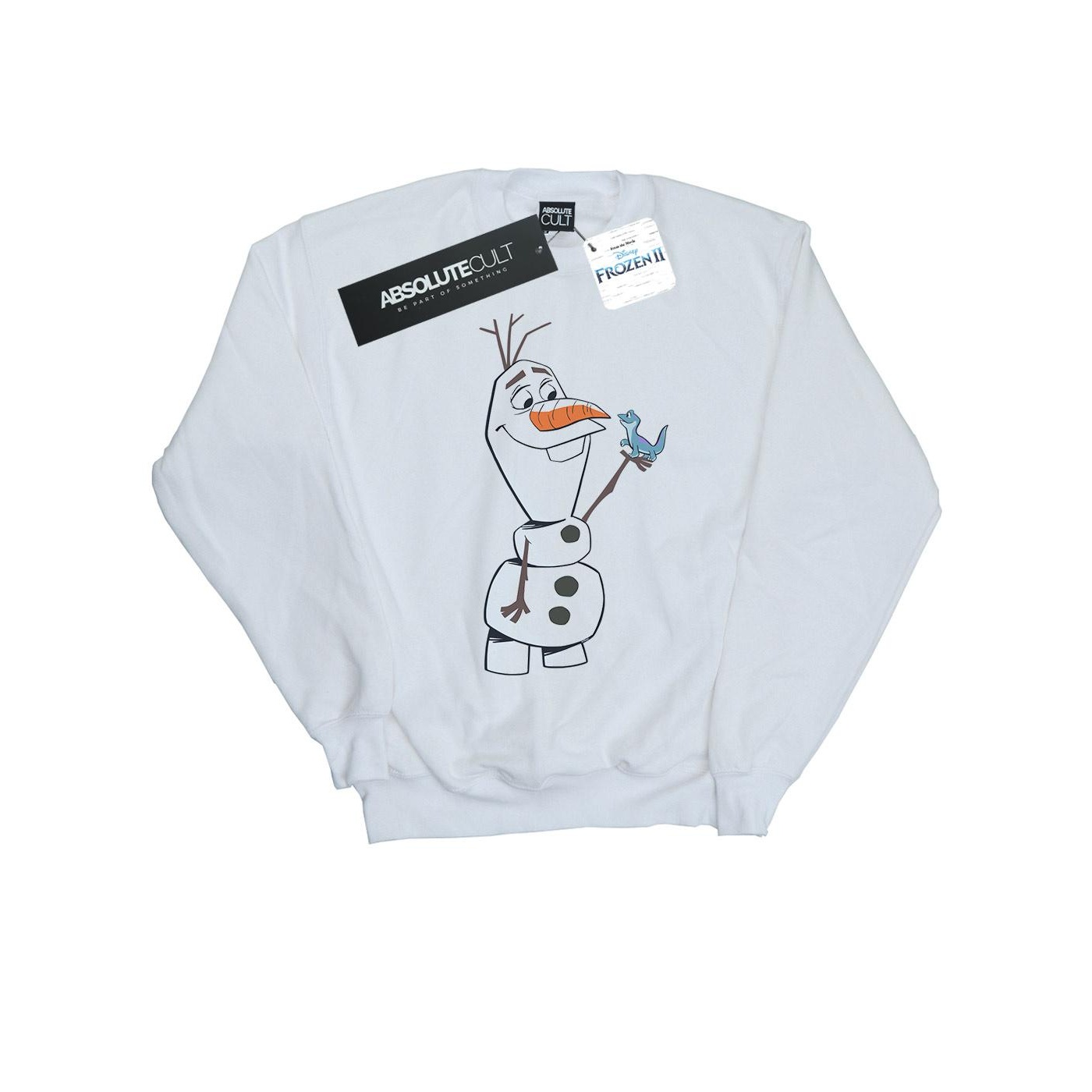 Thumbnail - Disney Girls Frozen 2 Olaf und Salamander Sweatshirt (weiß)