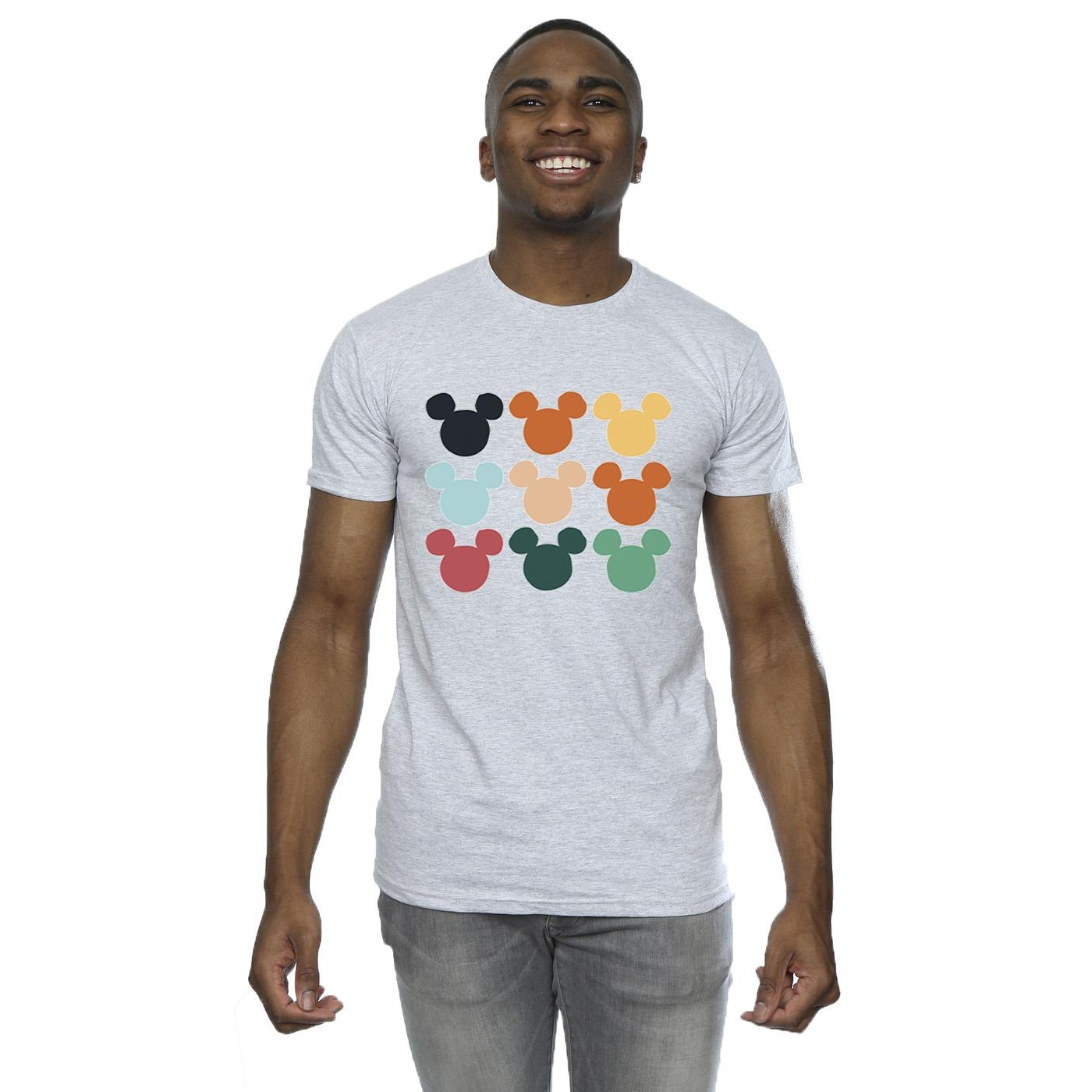 Disney Mens Mickey Mouse Heads Square T-Shirt (Sports Grey) herr – bild 2