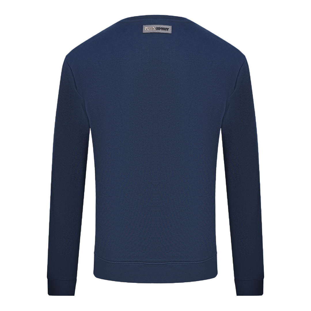 Plein Sport Philipp Svart Tydligt Logotyp Marinblå Jumper sweatshirts herr – bild 2