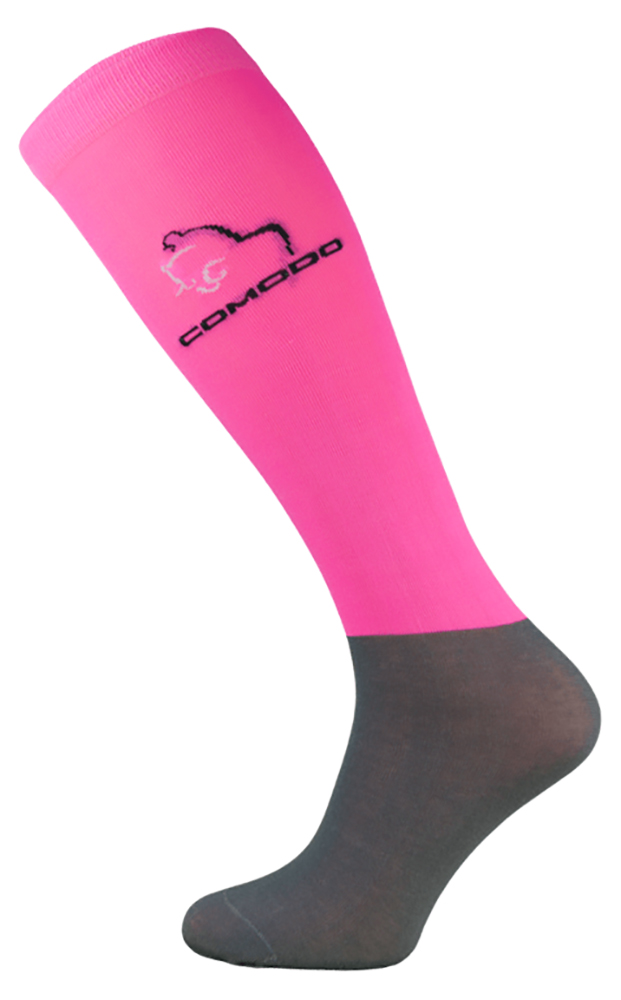Thumbnail - COMODO - Femme Chaussettes Equitation | Chaussettes Hautes Longues pour Eté - Rose Néon