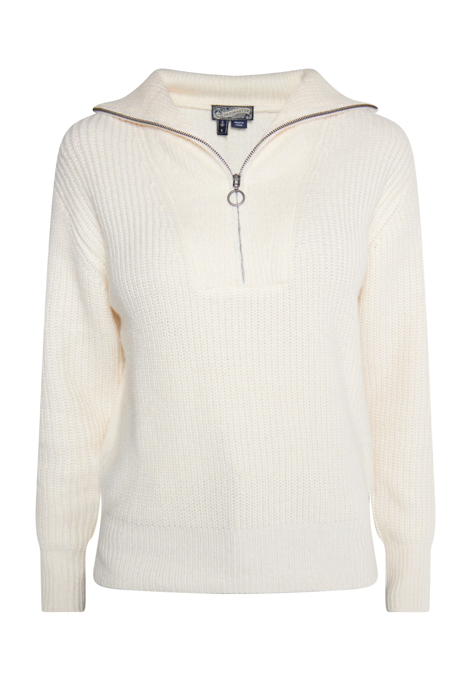 Thumbnail - Dreimaster Strickpullover Damen Wollweiß