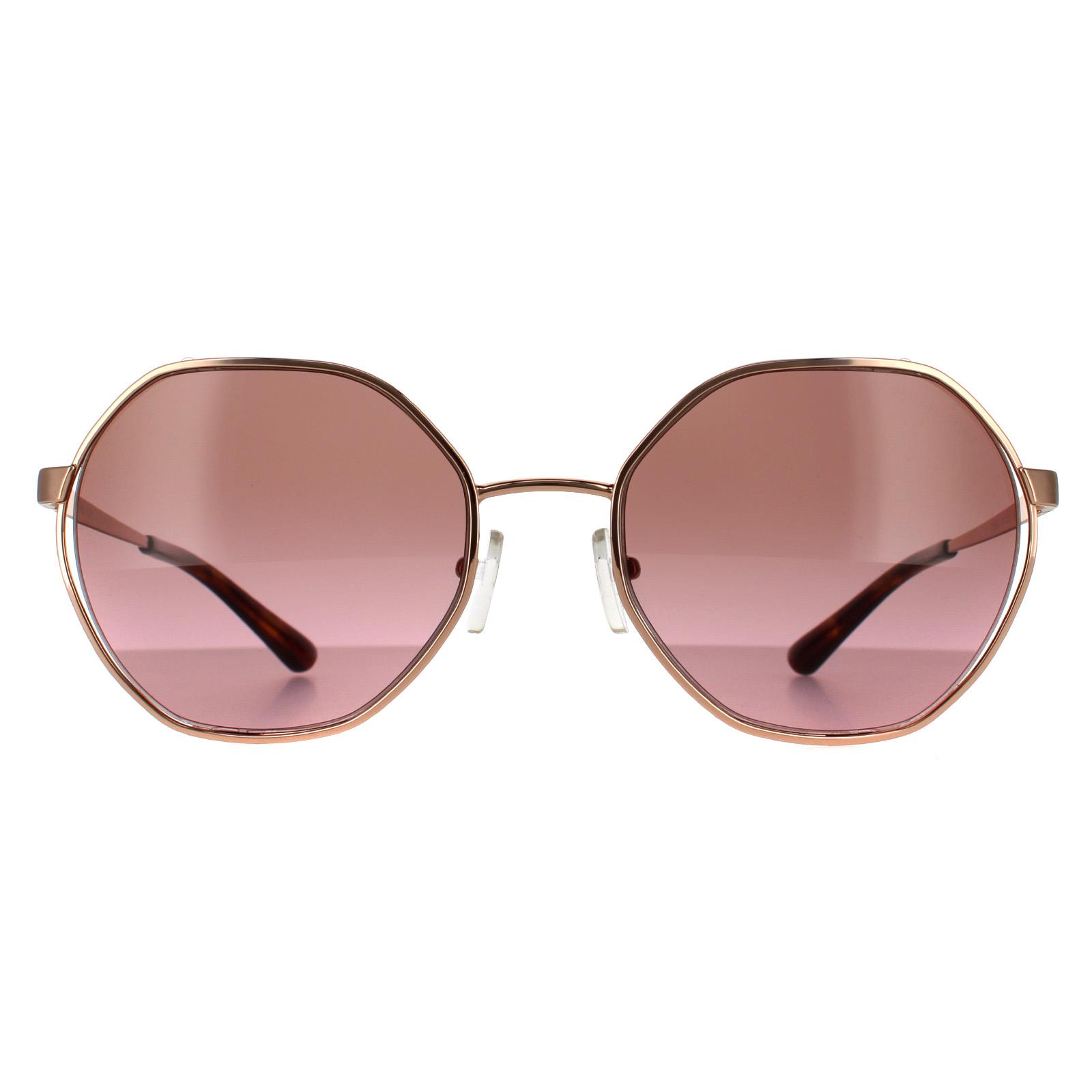Thumbnail - Michael Kors Runde Damen Rose Gold Braun Rosa Gradient Sonnenbrille