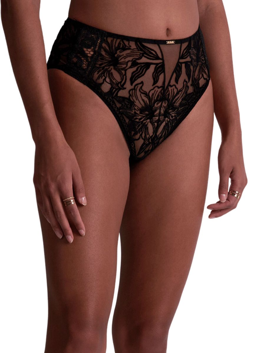 Aubade Womens Coeur A Corps Highwaisted Brief – Black Polyamide – Size Small