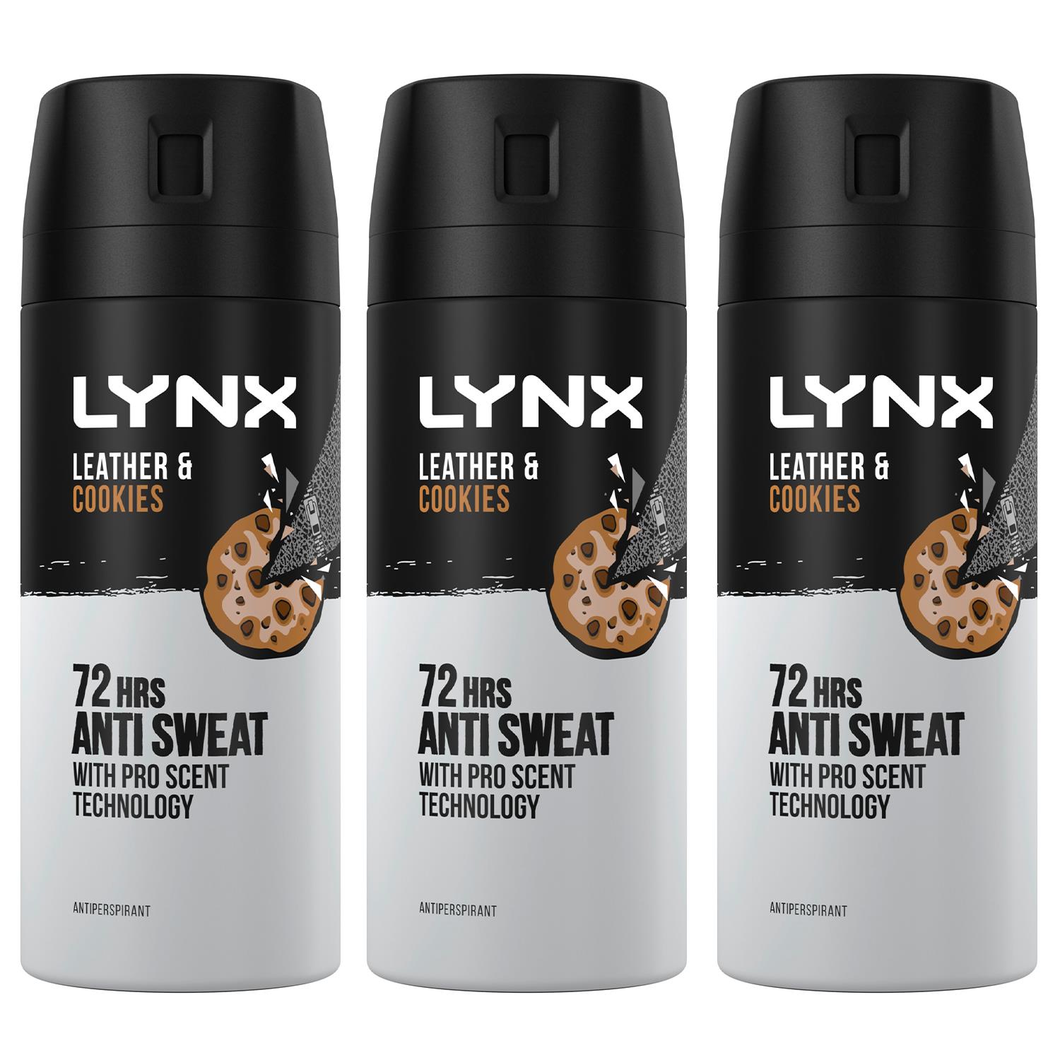 Lynx Antiperspirant Leather & Cookies Deodorant Spray with 72H
