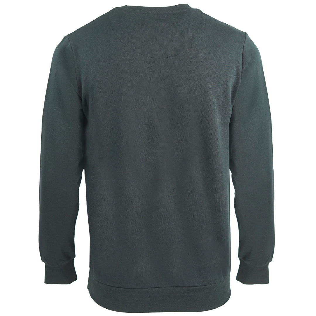 Aquascutum Large Crest Crew Neck Svart Sweatshirt herr – bild 2