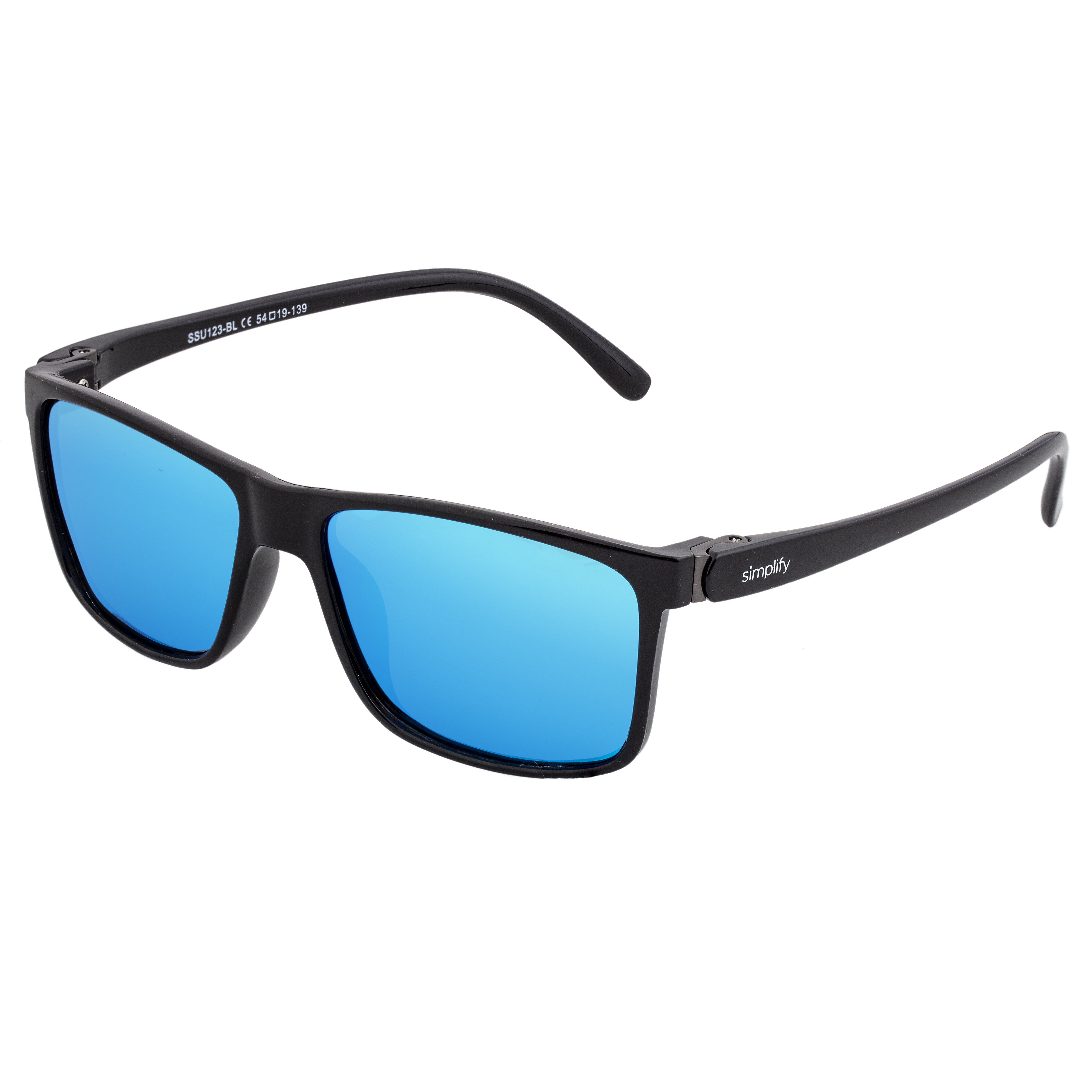 Simplify Unisex Ellis Polarized Sunglasses - Blue Stainless Steel - One Size