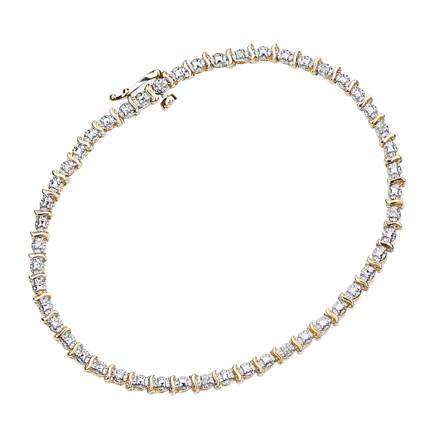 Diamant L’Eternel Womens 9ct Yellow Gold Bracelets With 0.1ct Diamond – One Size