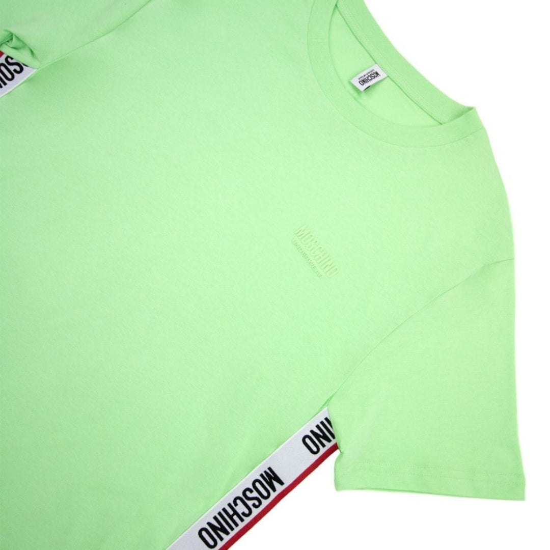 MOSCHINO T-shirt med logotyp och tejpad nederkant herr – bild 2