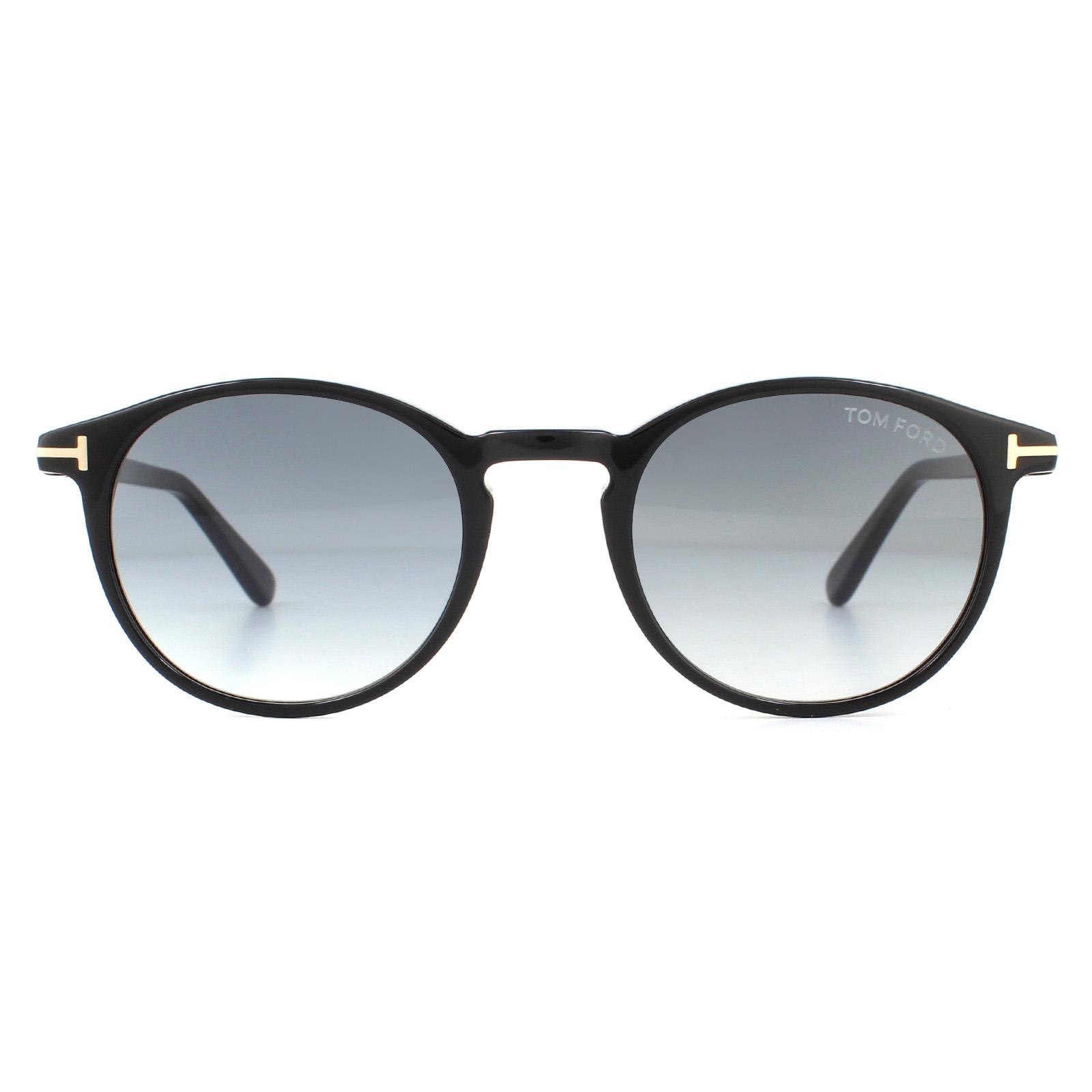 Thumbnail - Tom Ford Sonnenbrille Andrea FT0539 01B Schwarz Grau Gradient