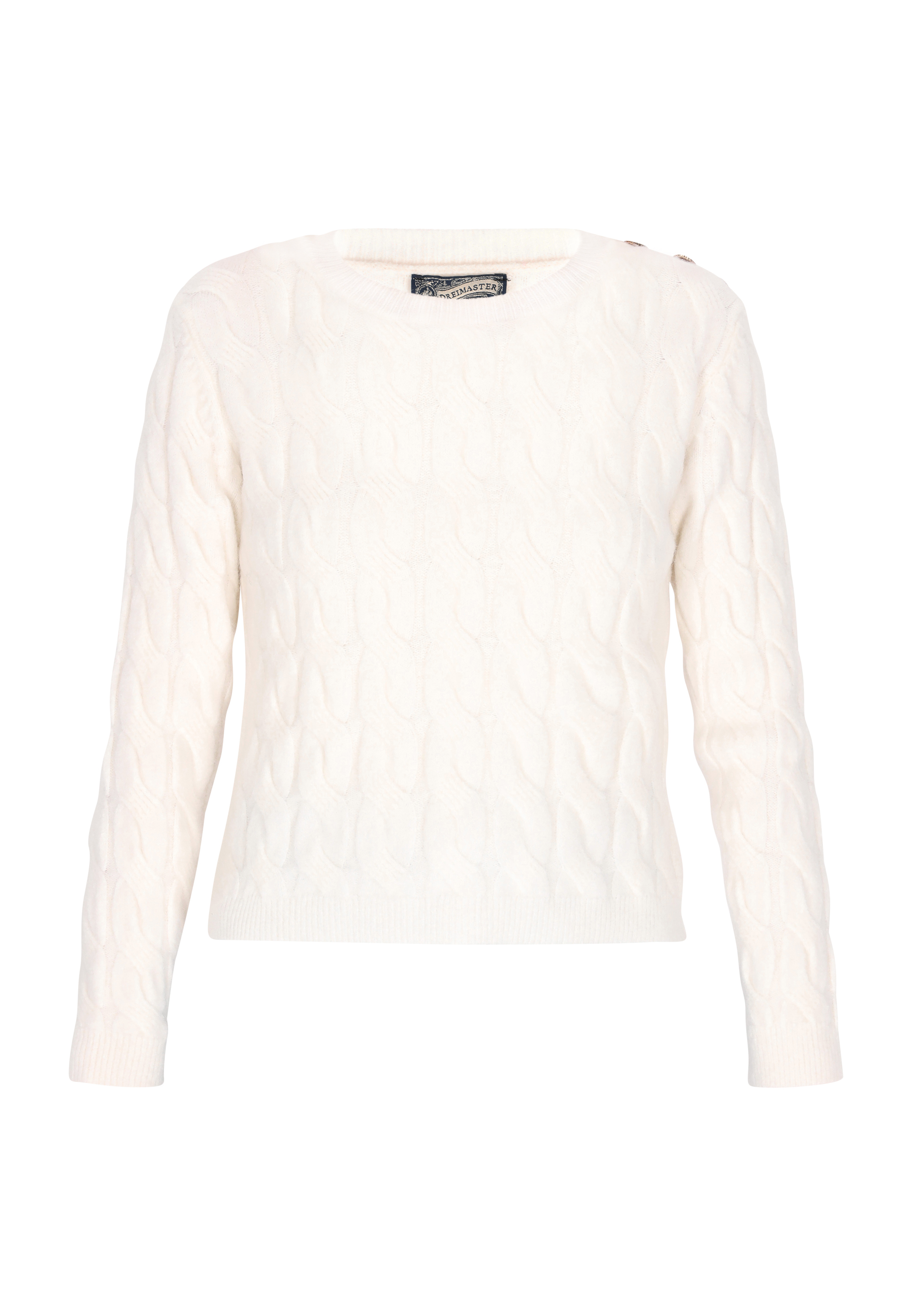 Thumbnail - Dreimaster Pullover Damen Wollweiss
