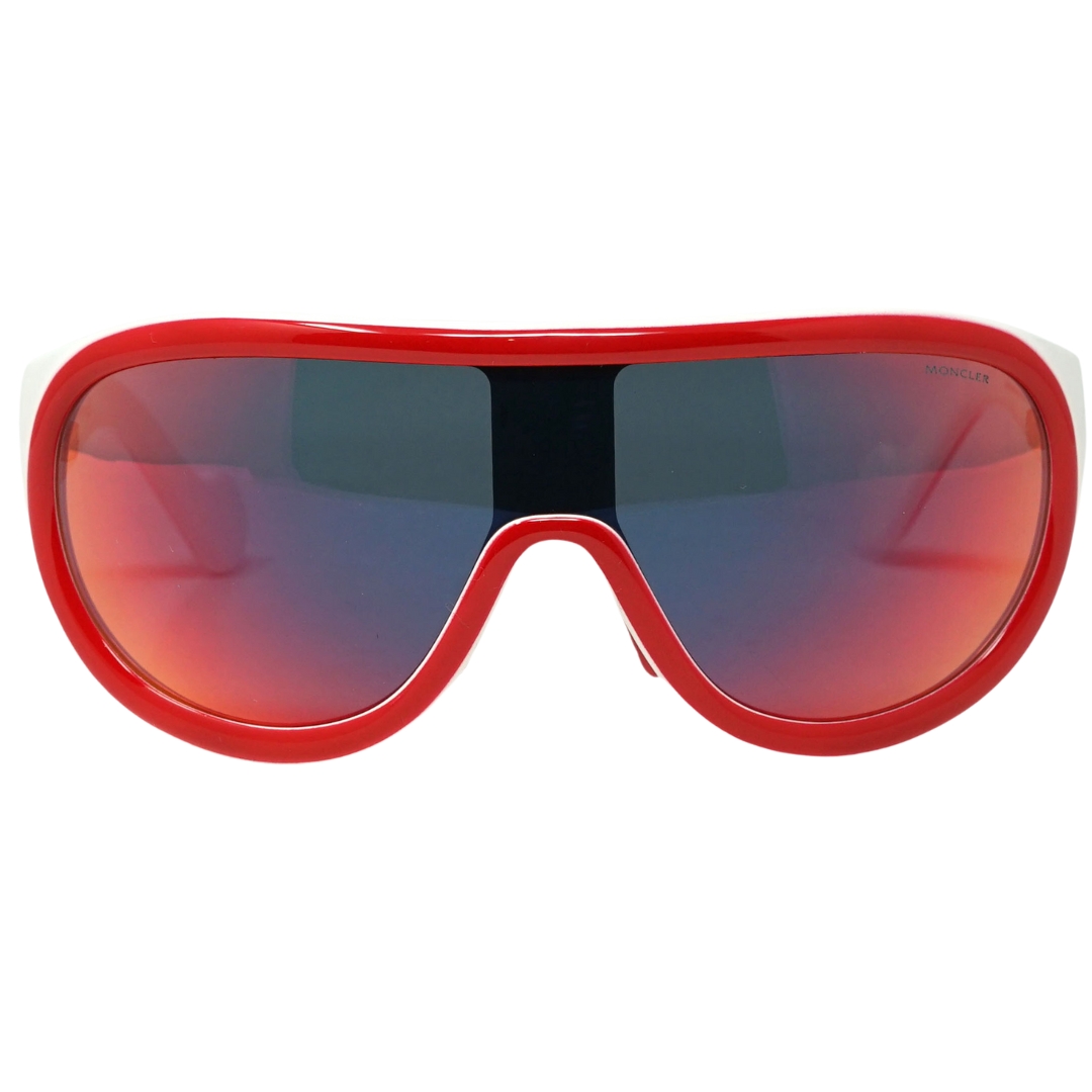 Moncler ML0047 68C 00 Weiße Sonnenbrille