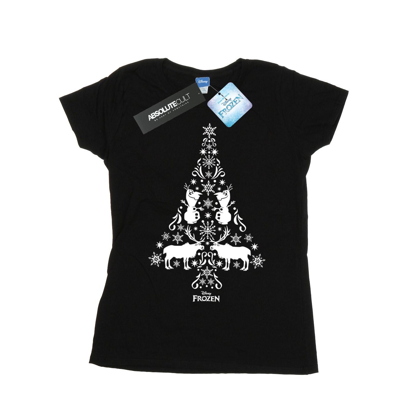 Thumbnail - Disney - "Frozen Christmas Tree" T-Shirt für Damen (Schwarz)