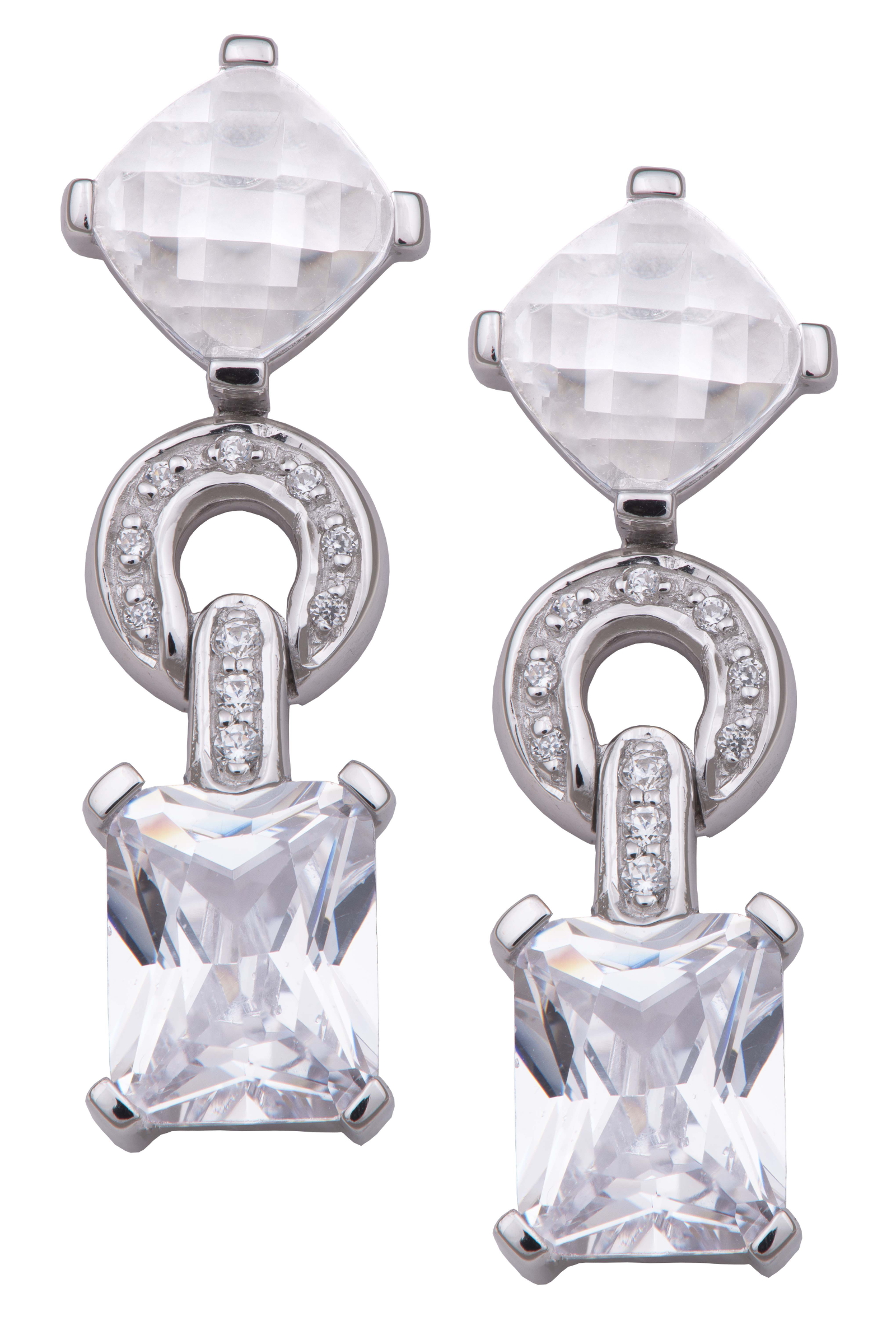 Orphelia Womens 925 Sterling Silver Drop Earrings - Zo-5919 - One Size