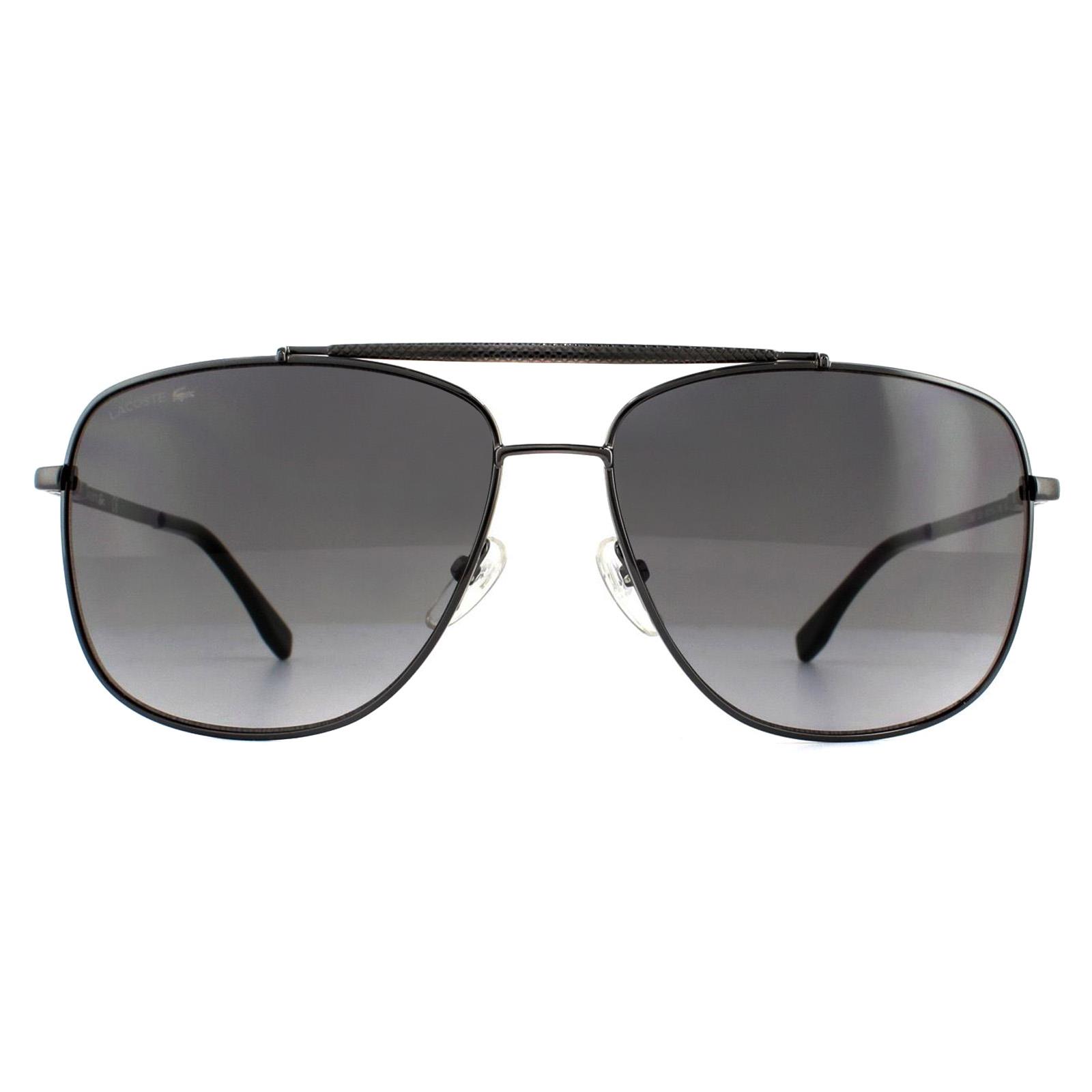 Thumbnail - Lacoste Aviator Unisex Gunmetal Grau Gradient Sonnenbrille