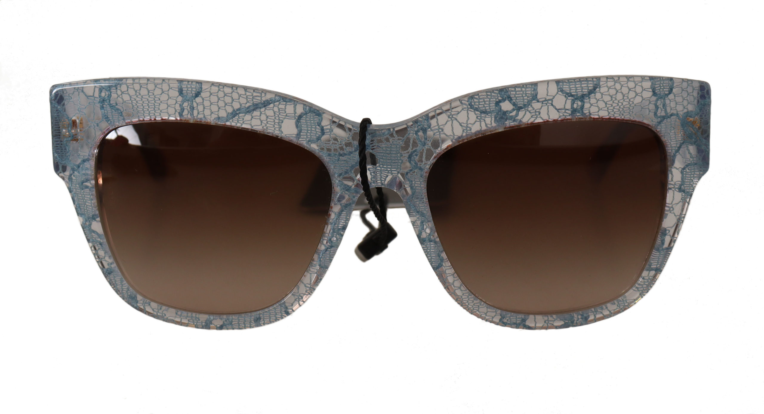 Thumbnail - Dolce & Gabbana Damen blaue Spitze Acetat Rechteck Schattierungen Sonnenbrille