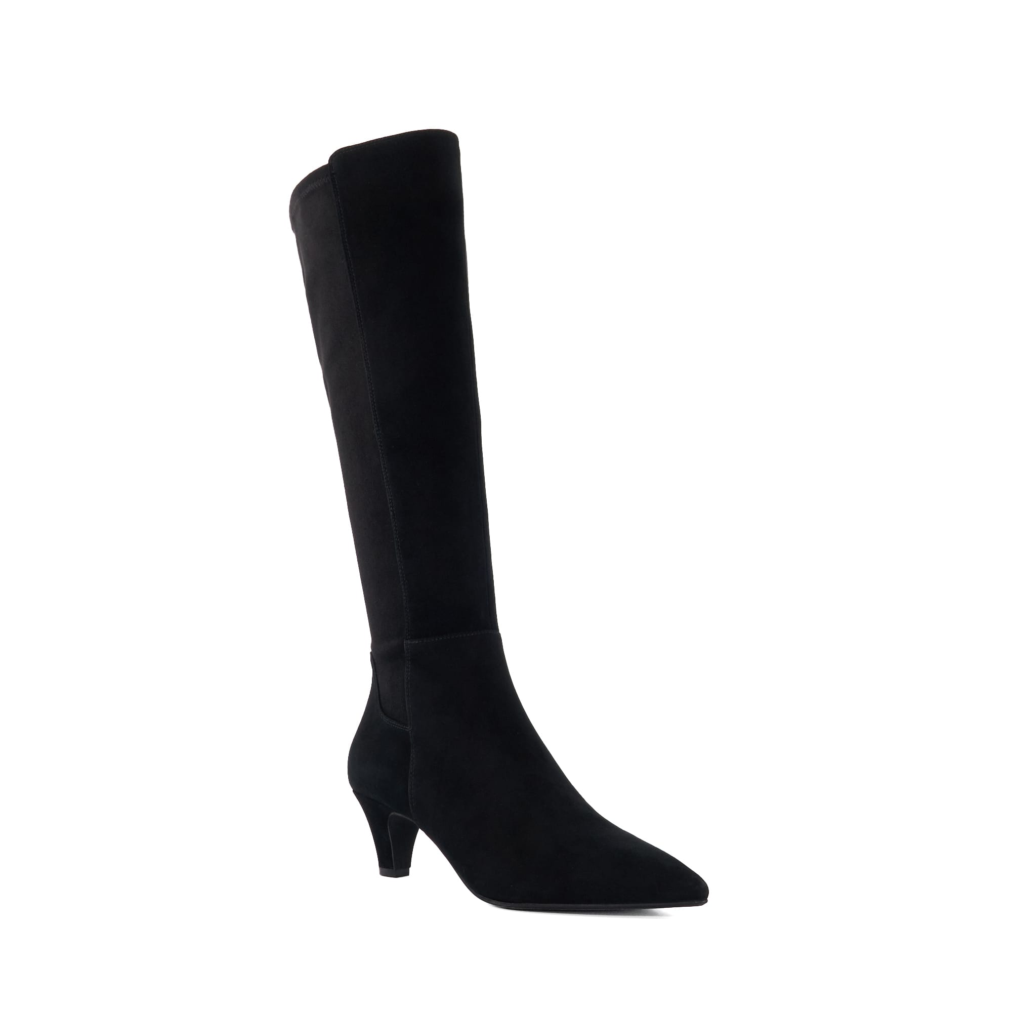 Dune London Womens Ladies Sera – Low Suede Knee-High Boots – Black material_Suede – Size UK 3