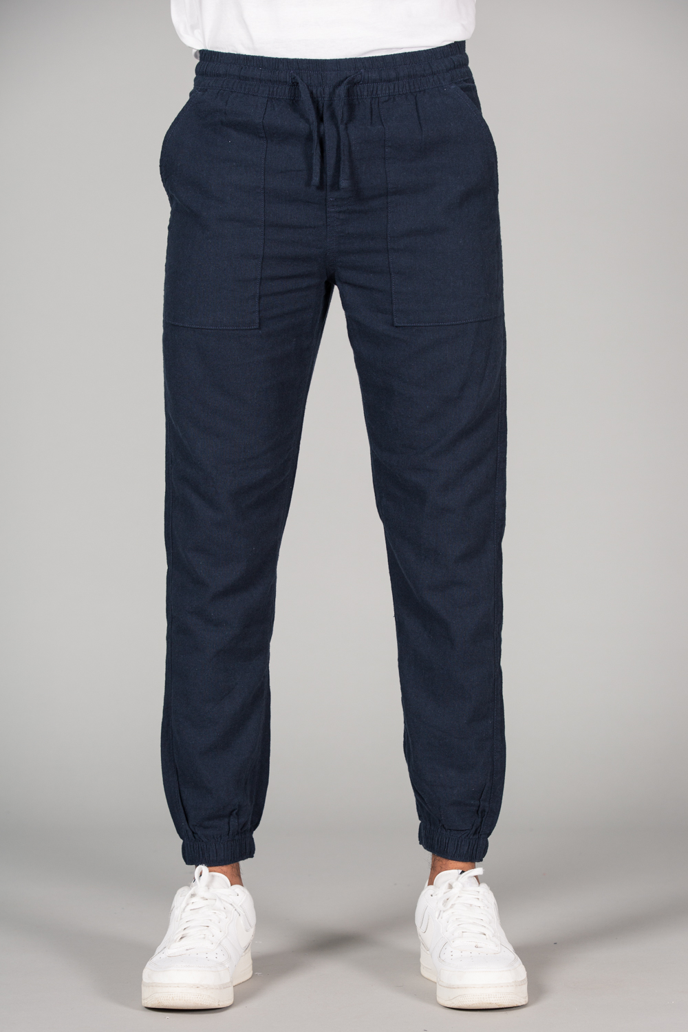 Tokyo Laundry Mens Navy Linen Blend Classic Fit Trousers - Size 2XL