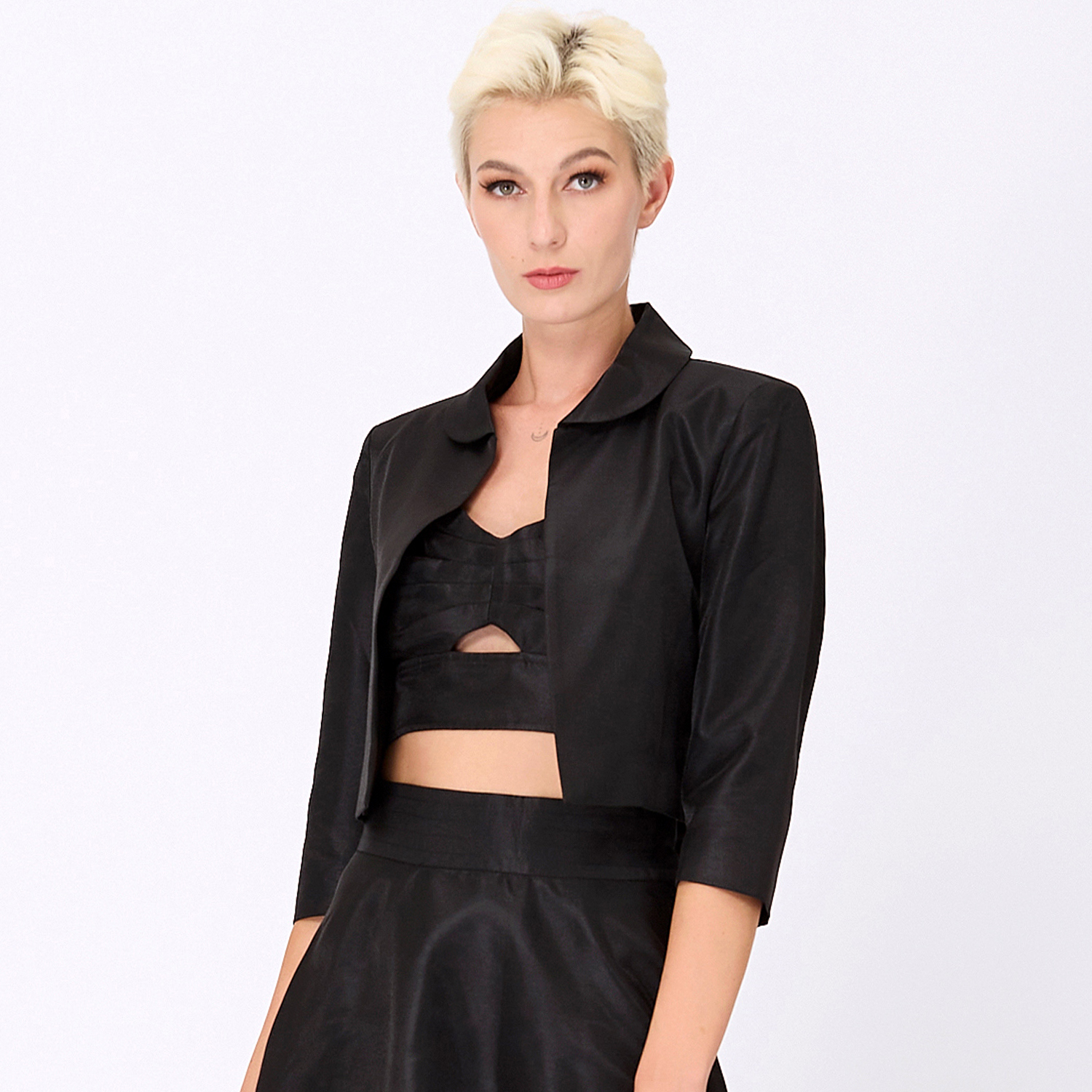 Smart & Joy Taffeta Crop Jacket kavajer & blazers dam – bild 2
