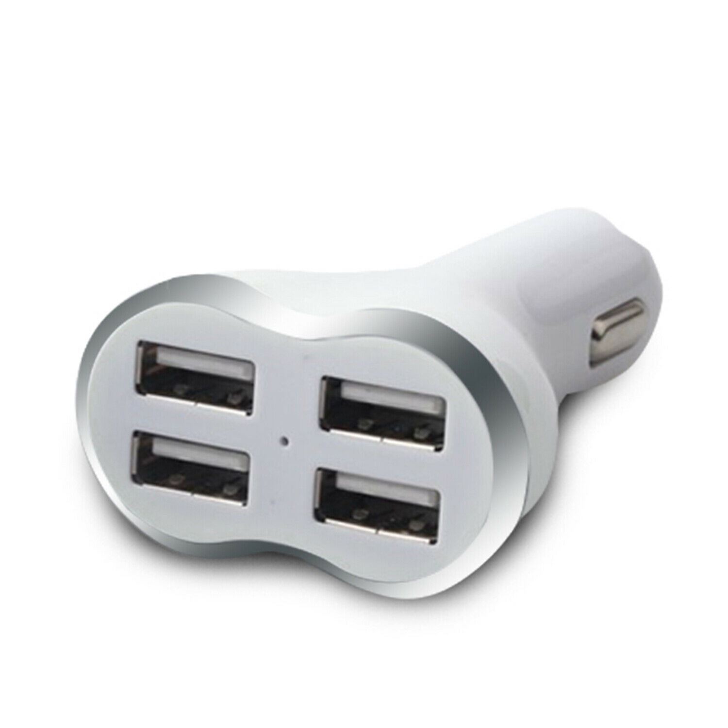 Aquarius Powerful & 4-Port Universal USB Car Charger White - One Size