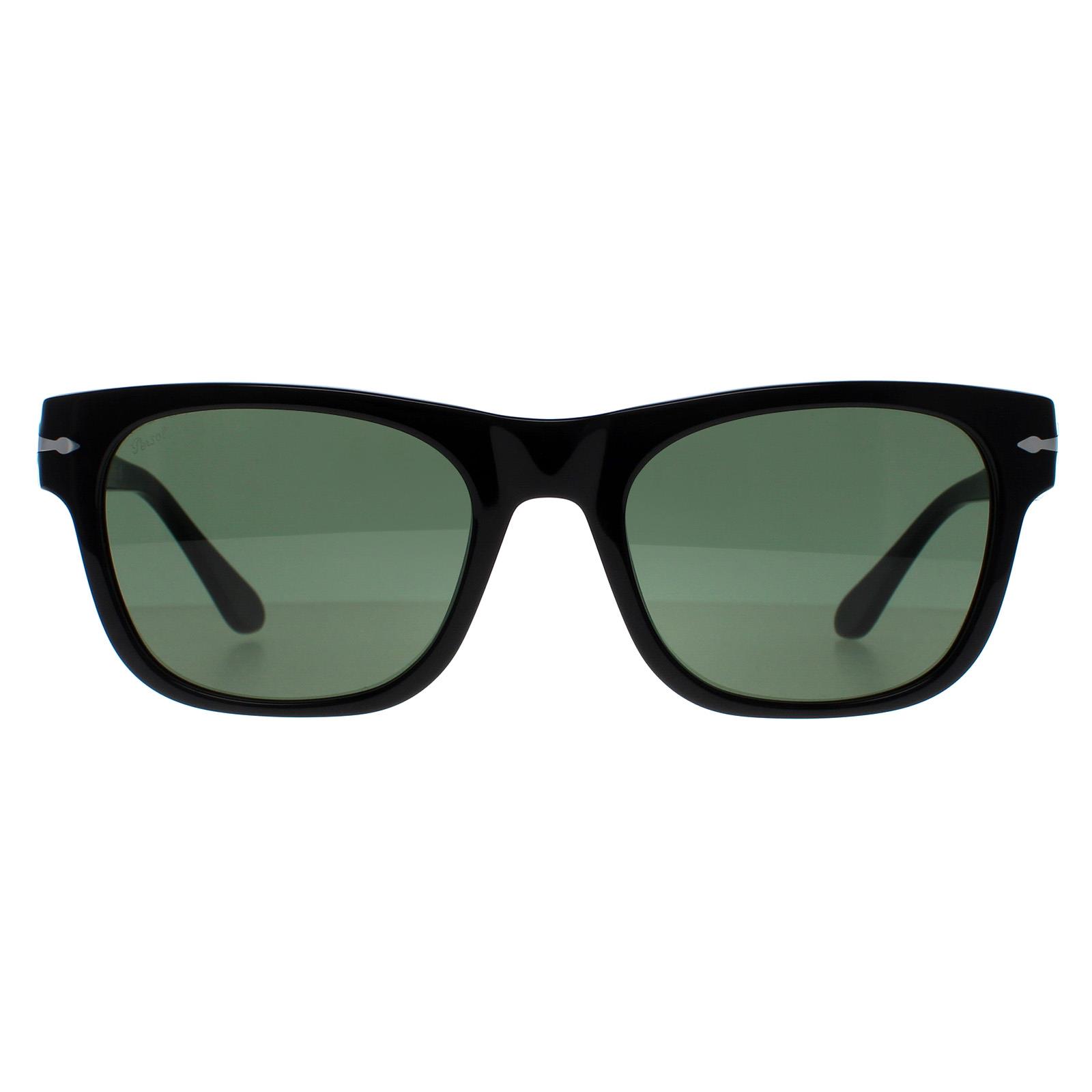Persol Rectangle Unisex Black Green PO3269S - One Size