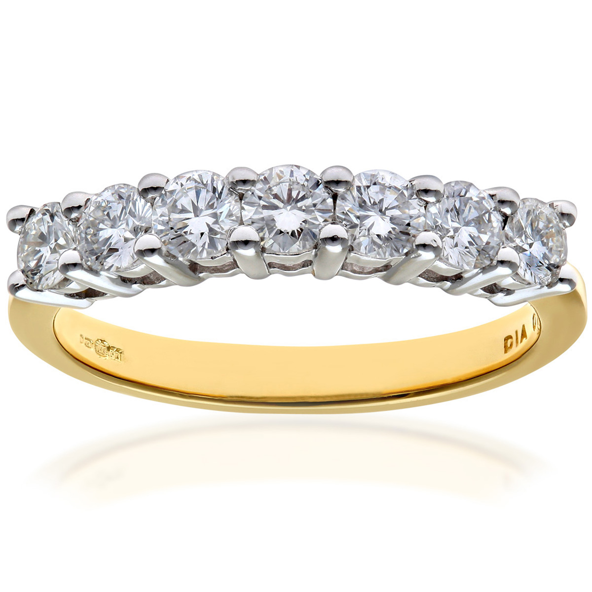 Diamant L’Eternel Womens Eternity Ring, 18ct Yellow Gold IJ/I Round Brilliant Certified Diamond 0.75ct Weight – Size K