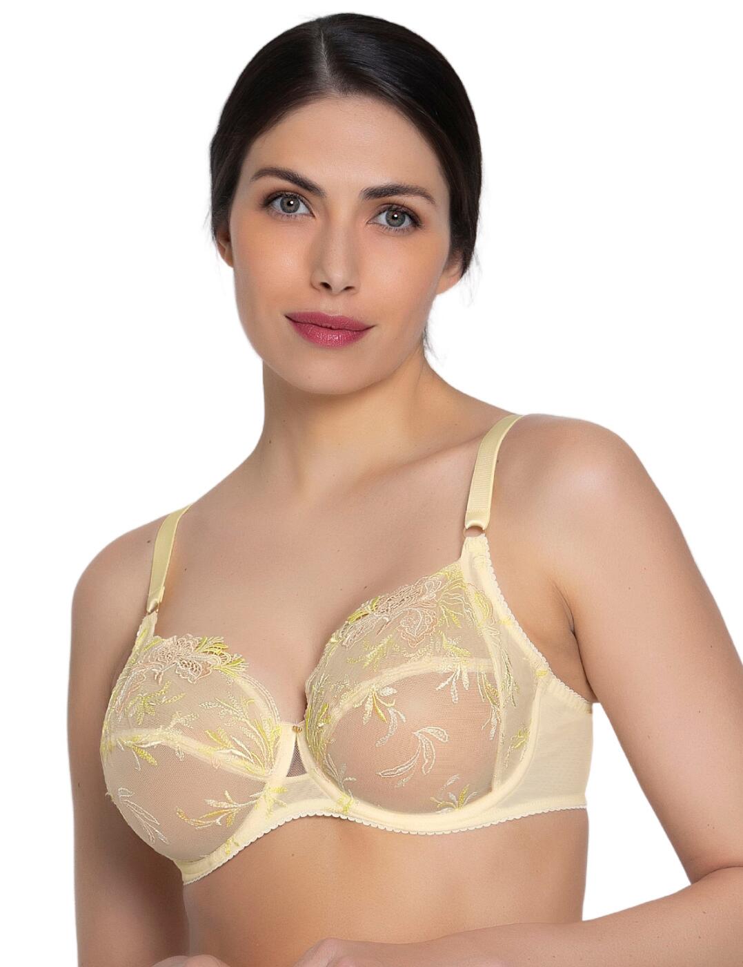 Lise Charmel Womens Frisson D’Or Three Parts Full Cup Bra – Yellow Polyamide – Size 38D