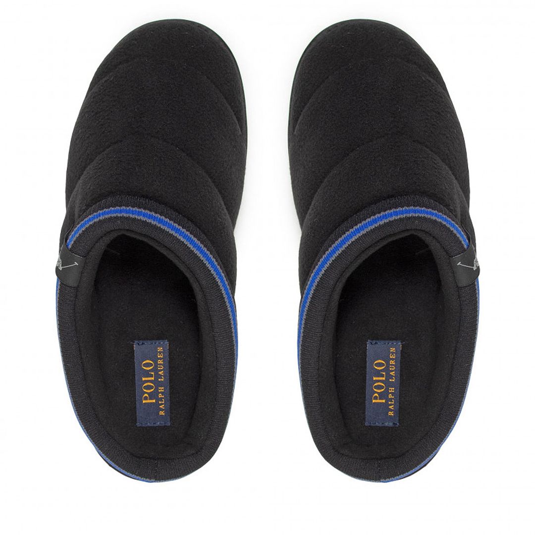 Thumbnail - Ralph Lauren Button Abruff Black Mens Pantoffeln