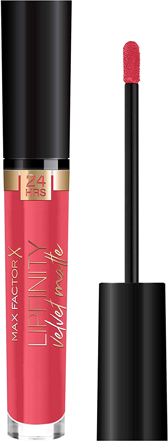 Max Factor Womens 3 x Lipfinity Velvet Matte 24Hr Lipstick - 025 Red Luxury - One Size