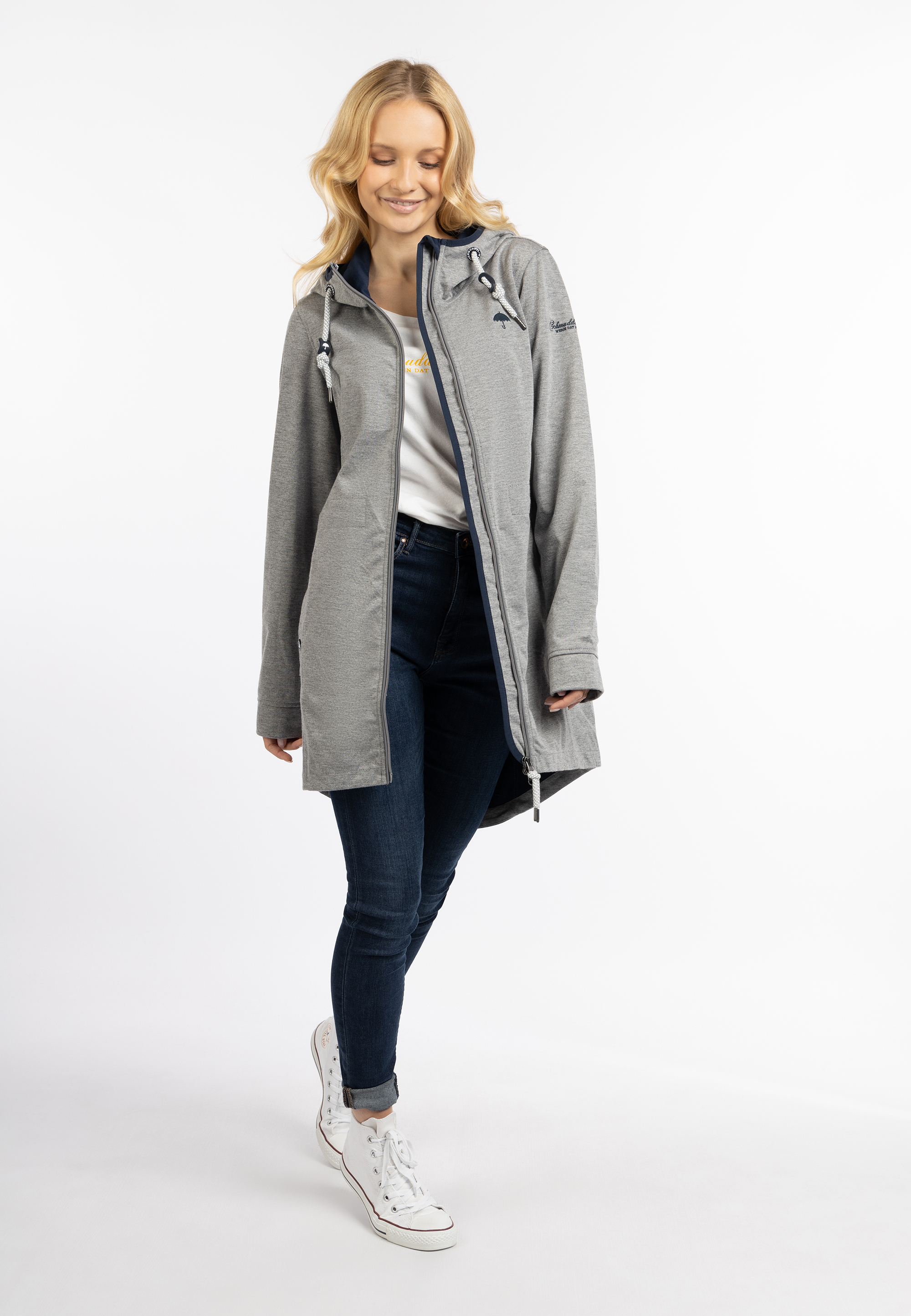 Schmuddelwedda Funktionsjacke Damen Grau Melange Marine