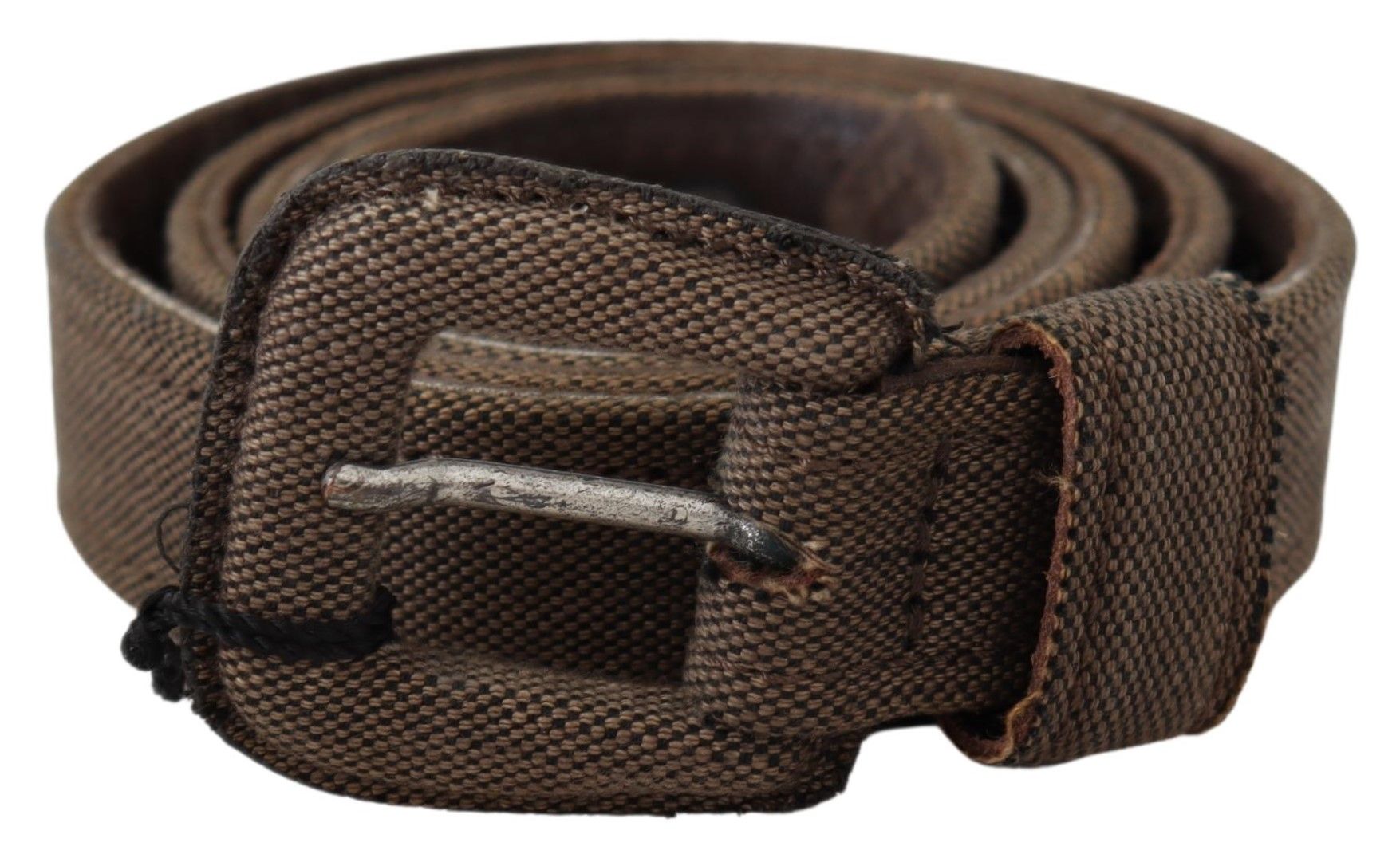 Costume National Mens Brown Leather Logo Buckle Waist Belt - Size 100 cm