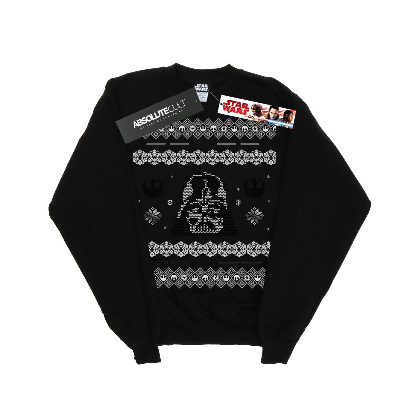 Thumbnail - Star Wars Mens Christmas Darth Vader Fair Isle Sweatshirt (Noir)