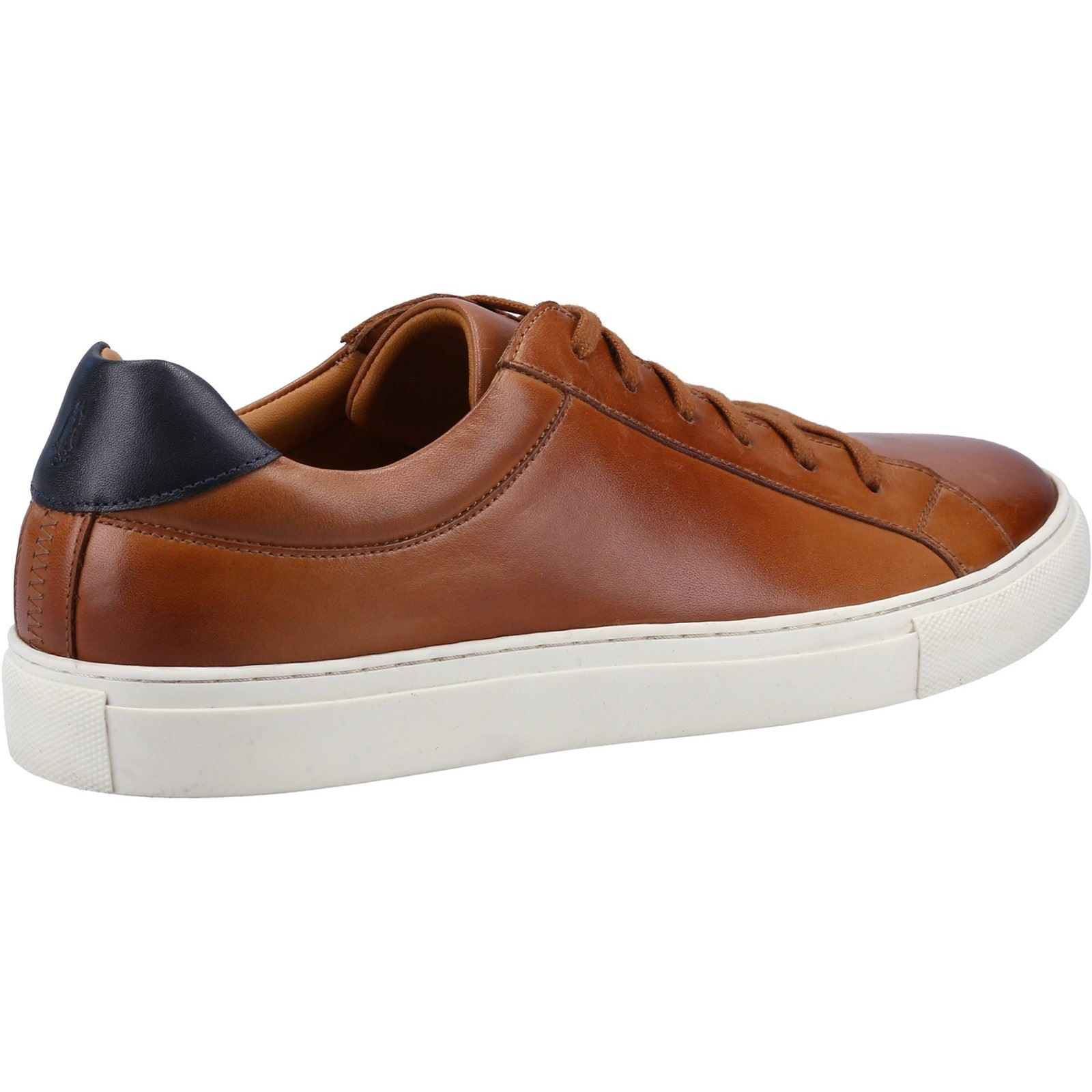 Hush Puppies Colton läder herrar Tan Trainers låga sneakers – bild 2