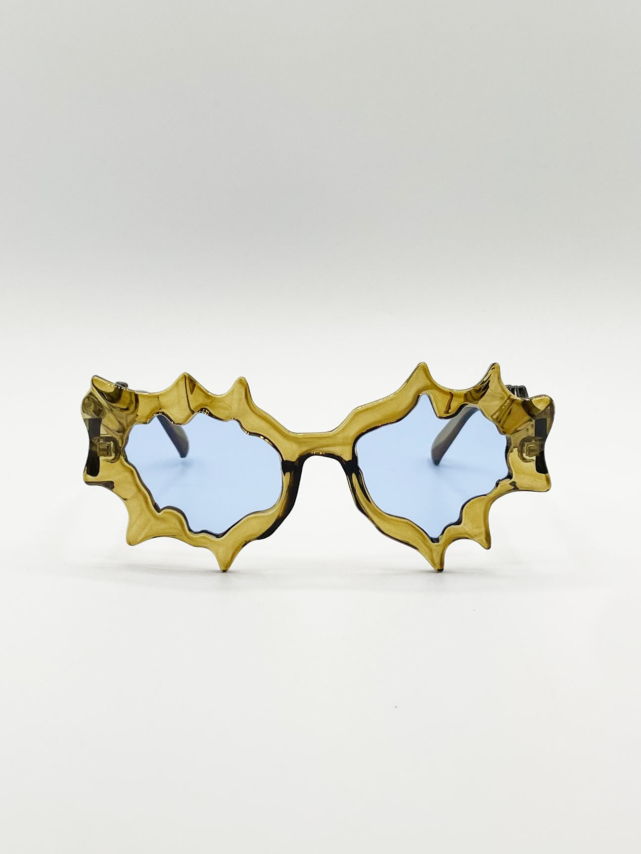 SVNX Unisex Y2K Irregular Novelty Sunglasses in Brown - One Size