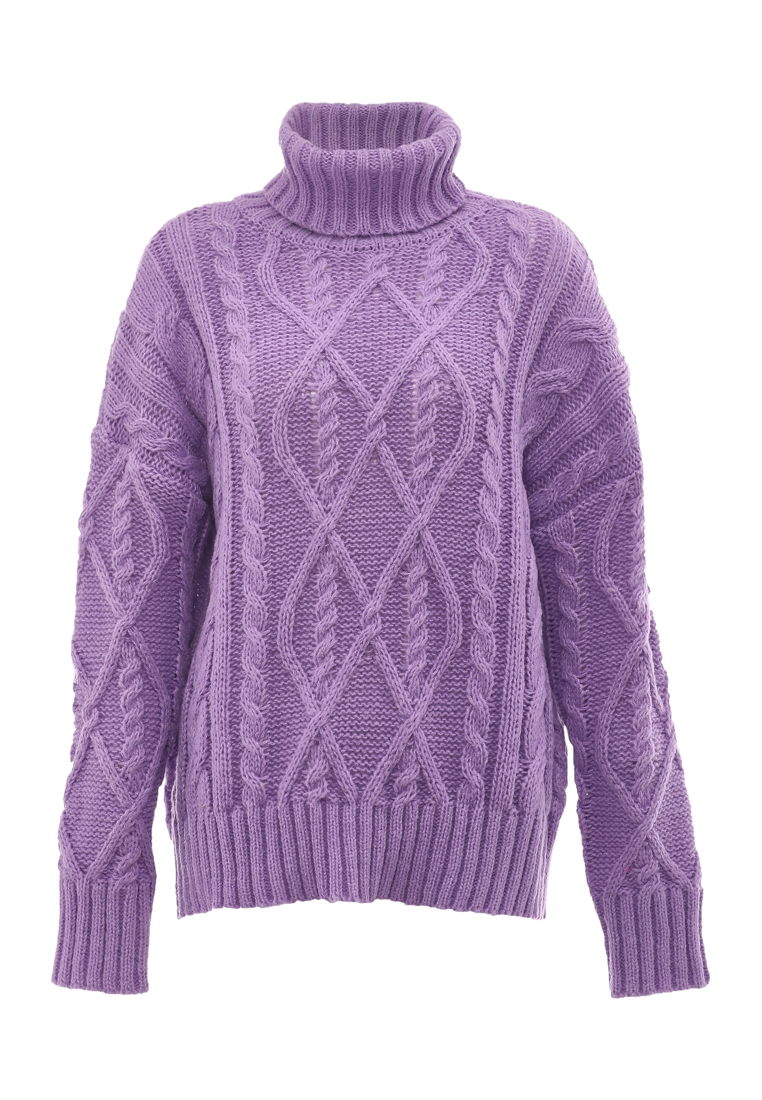 Mymo Rollkragenpullover Damen Lavendel
