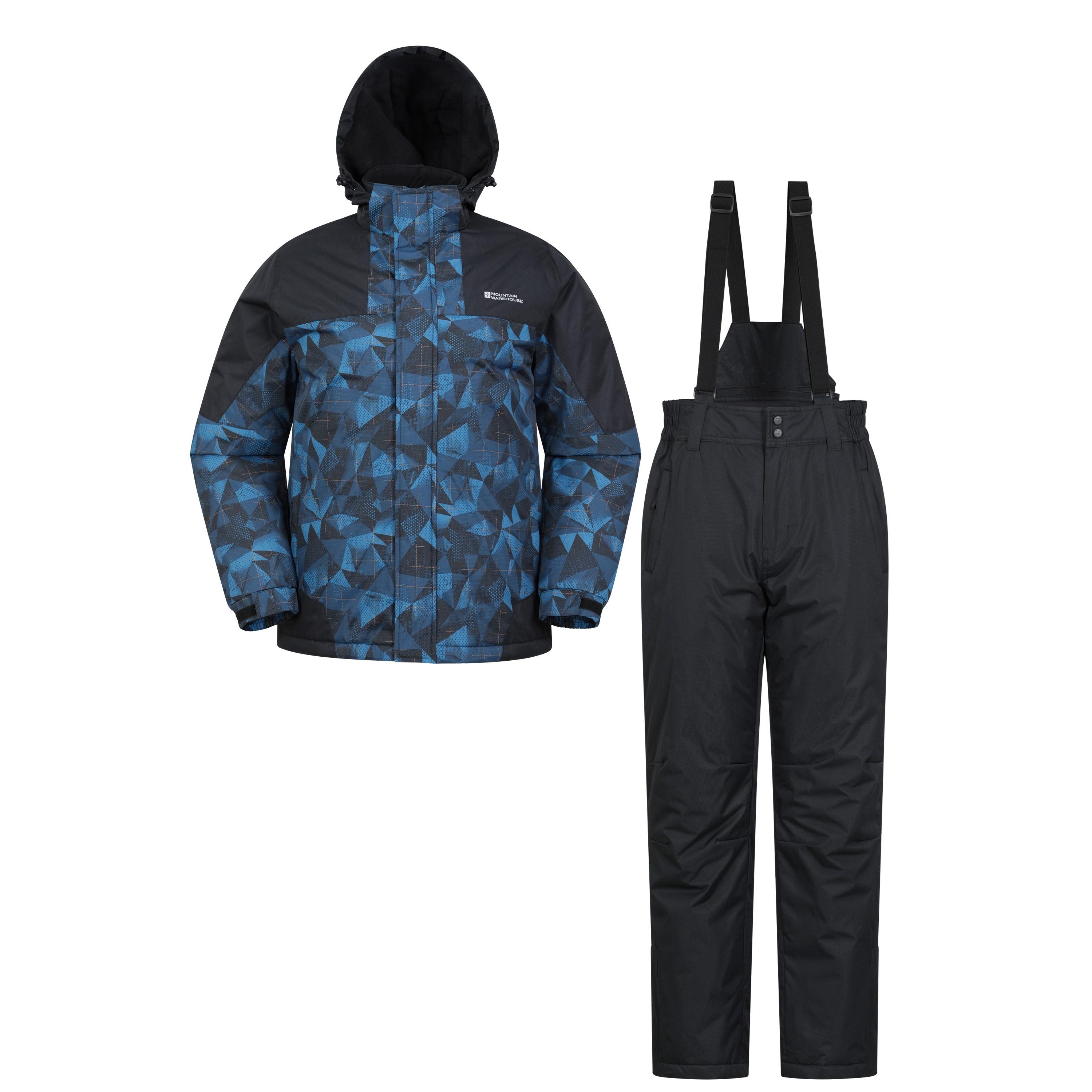Mountain Warehouse Mens Camo Ski Jacket & Trousers (Blue) - Size X-Large