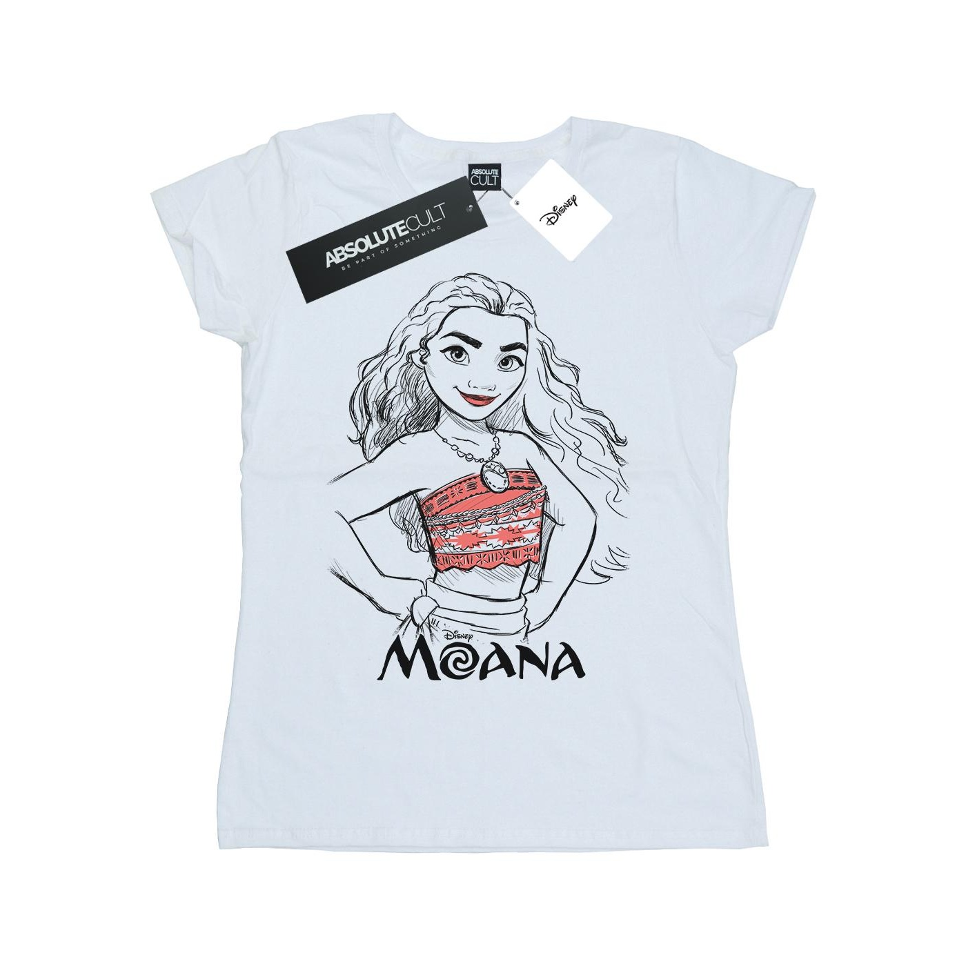 Thumbnail - Disney - "Moana Sketch" T-Shirt für Damen (Weiß)