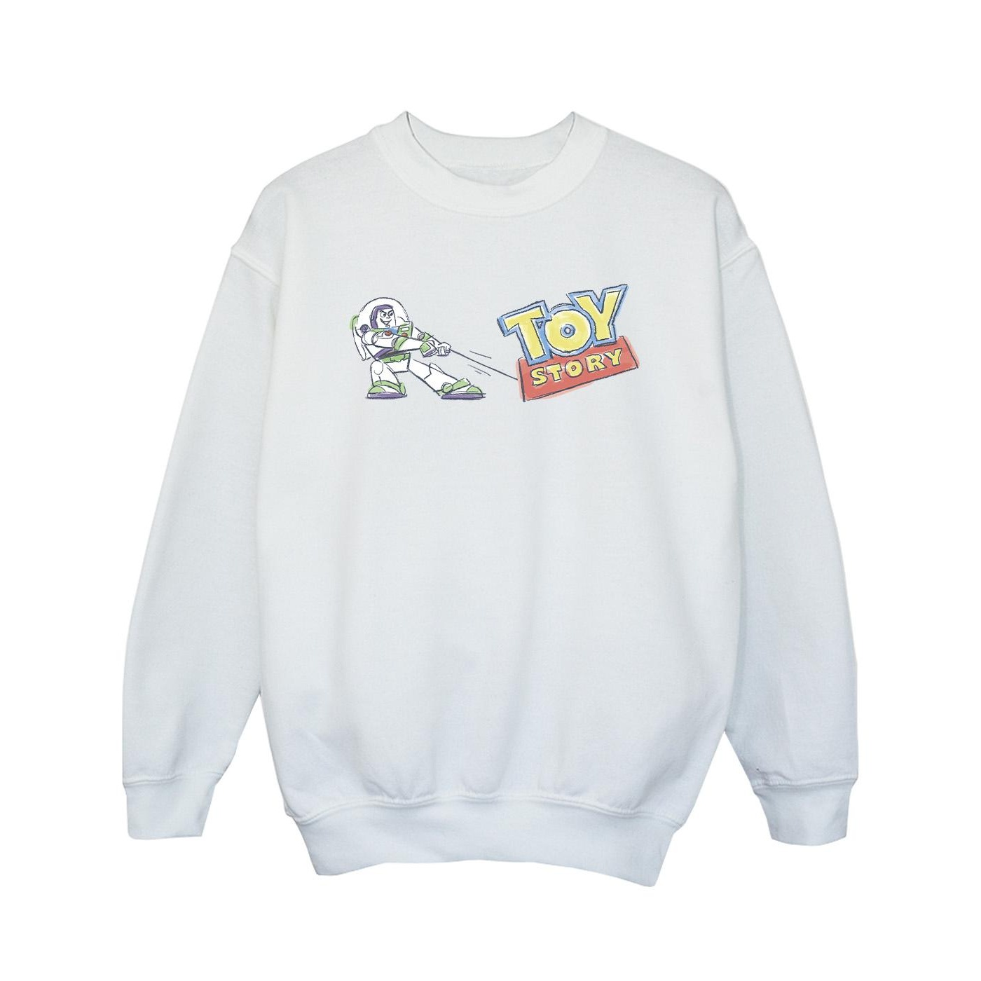 Thumbnail - Disney - "Toy Story Buzz Pulling Logo" Sweatshirt für Mädchen (Weiß)