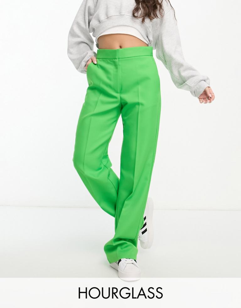 ASOS DESIGN Womens Hourglass ultimate straight trouser in bright green - Size 10 UK